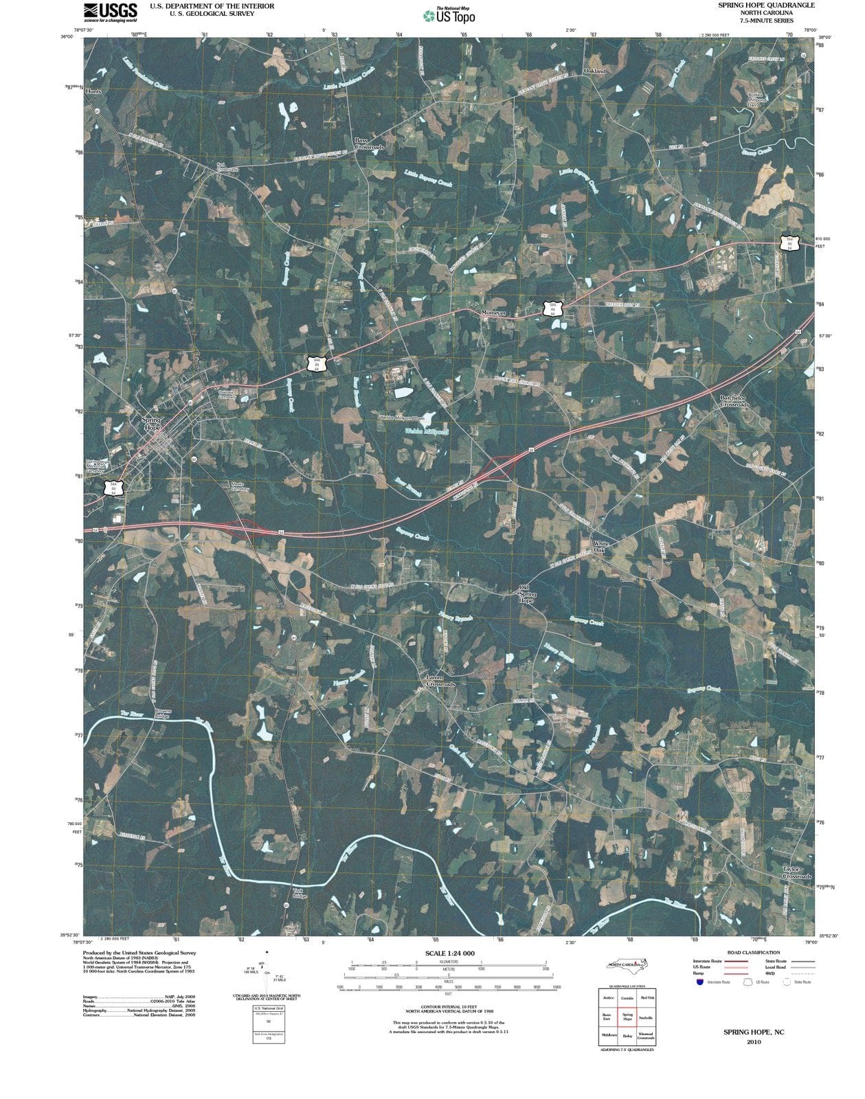 2010 Spring Hope, NC - North Carolina - USGS Topographic Map
