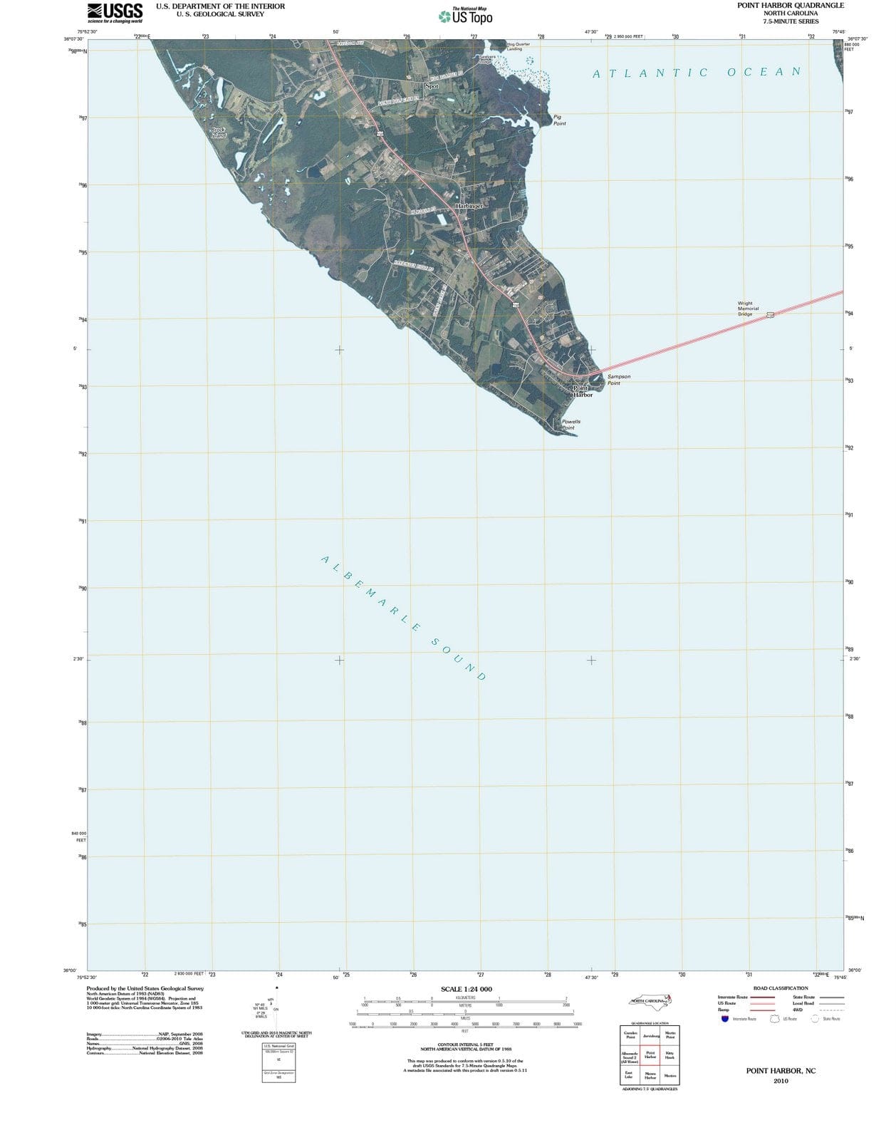2010 Point Harbor, NC - North Carolina - USGS Topographic Map