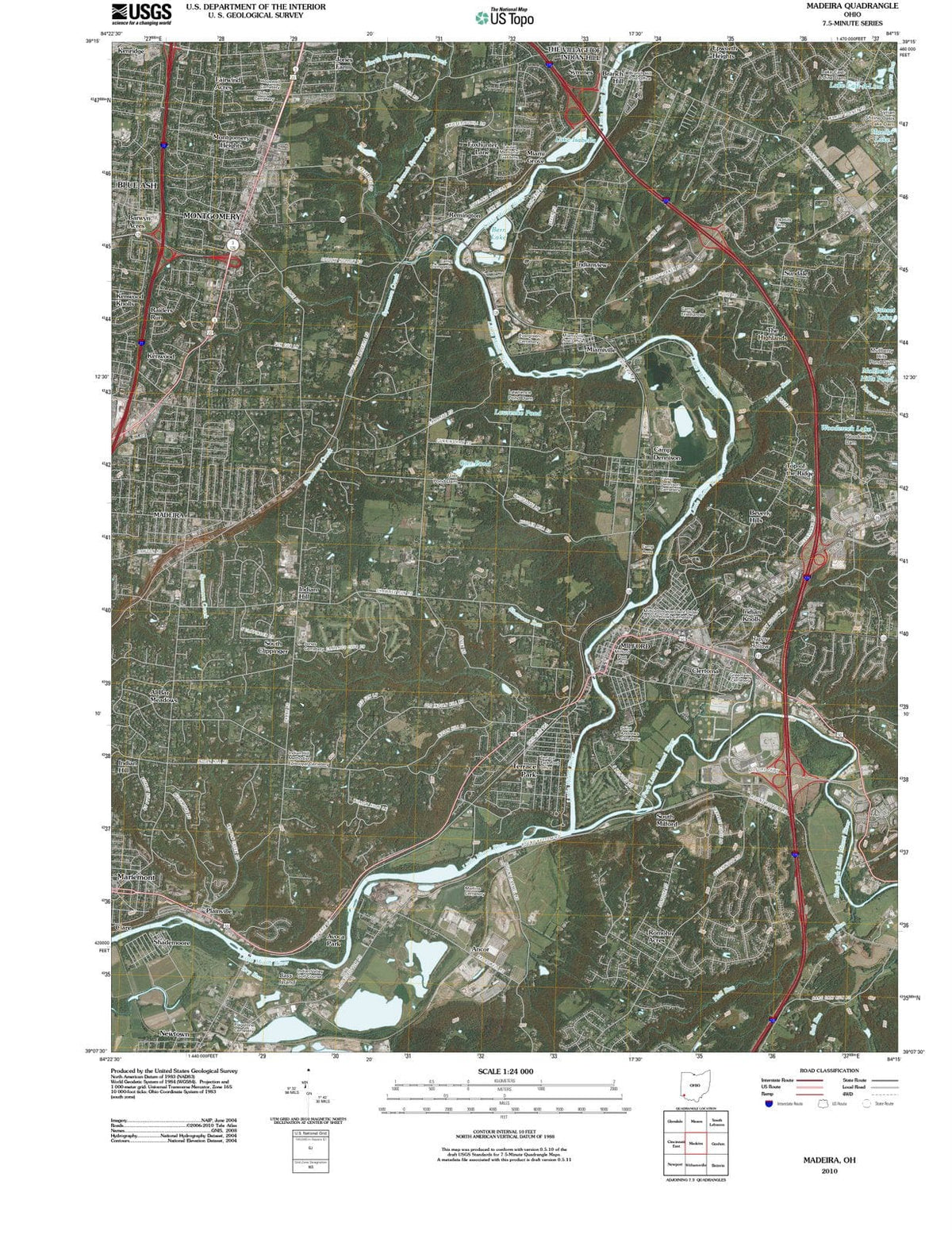 2010 Madeira, OH - Ohio - USGS Topographic Map