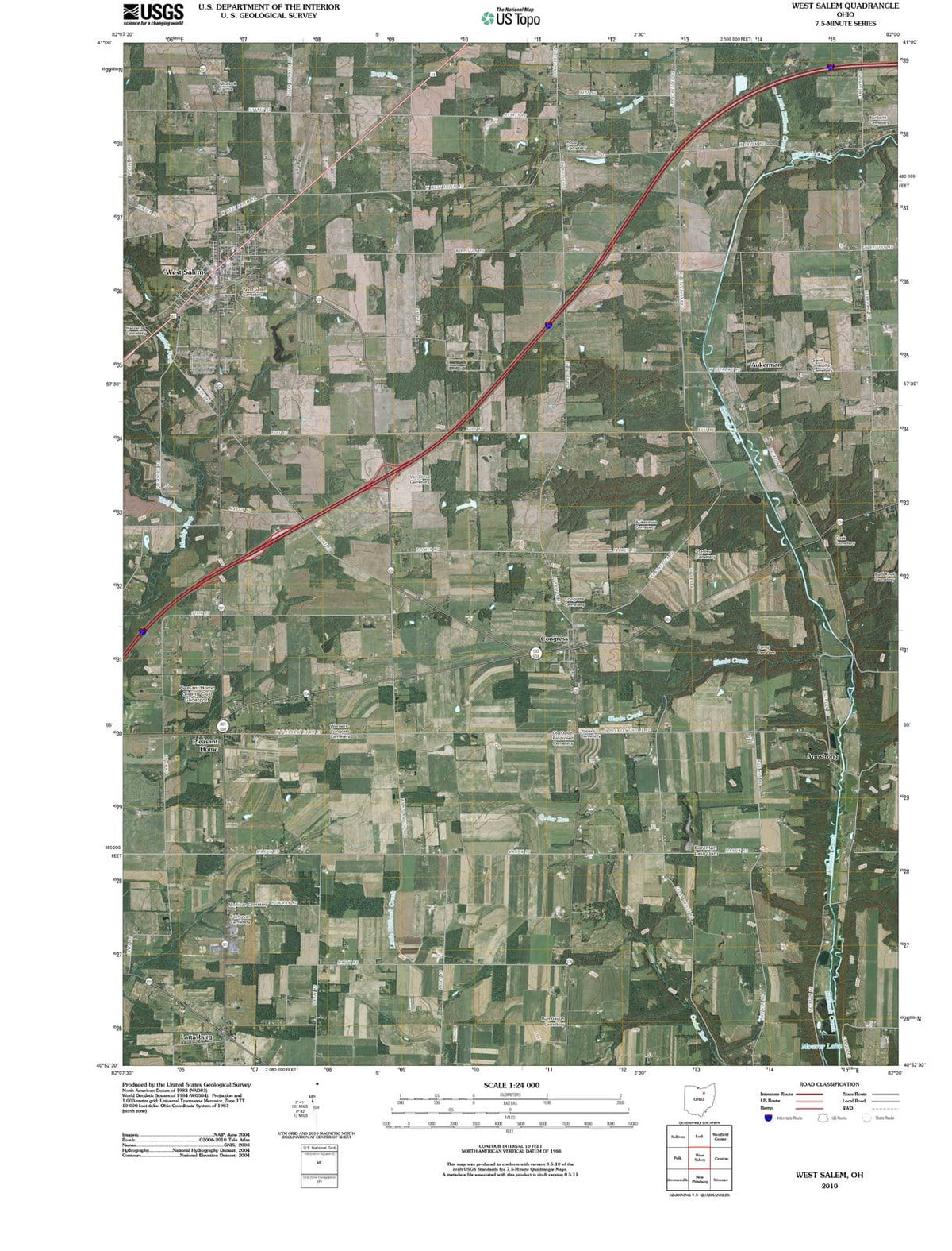 2010 West Salem, OH - Ohio - USGS Topographic Map