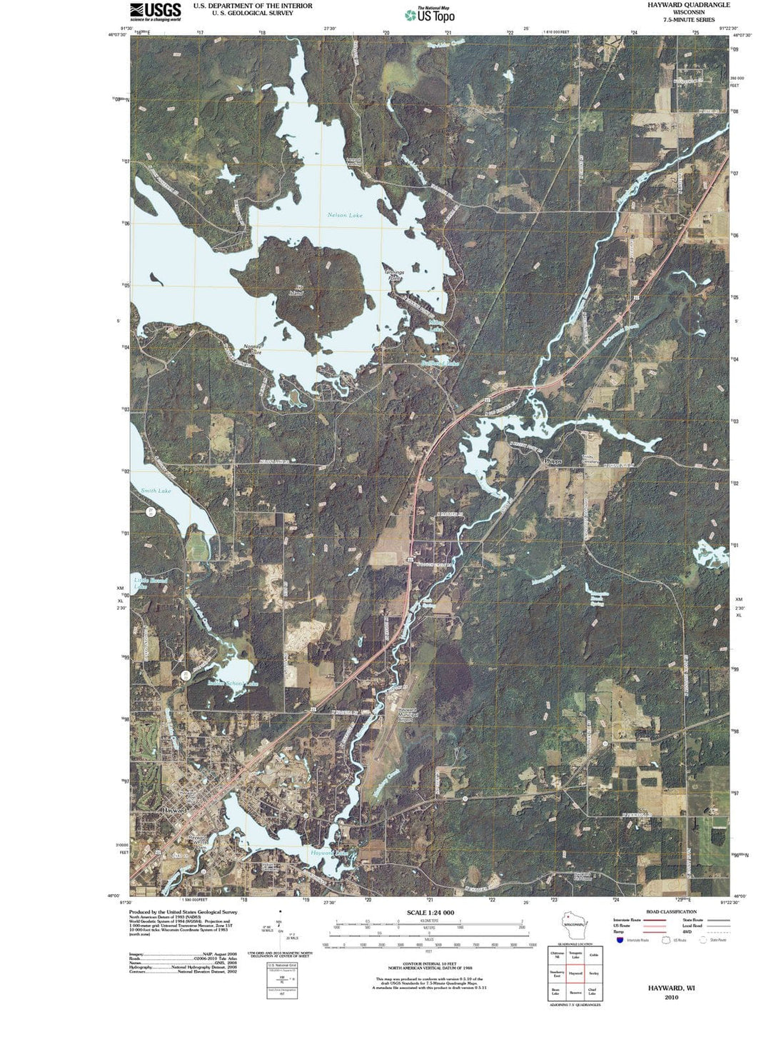 2010 Hayward, WI - Wisconsin - USGS Topographic Map