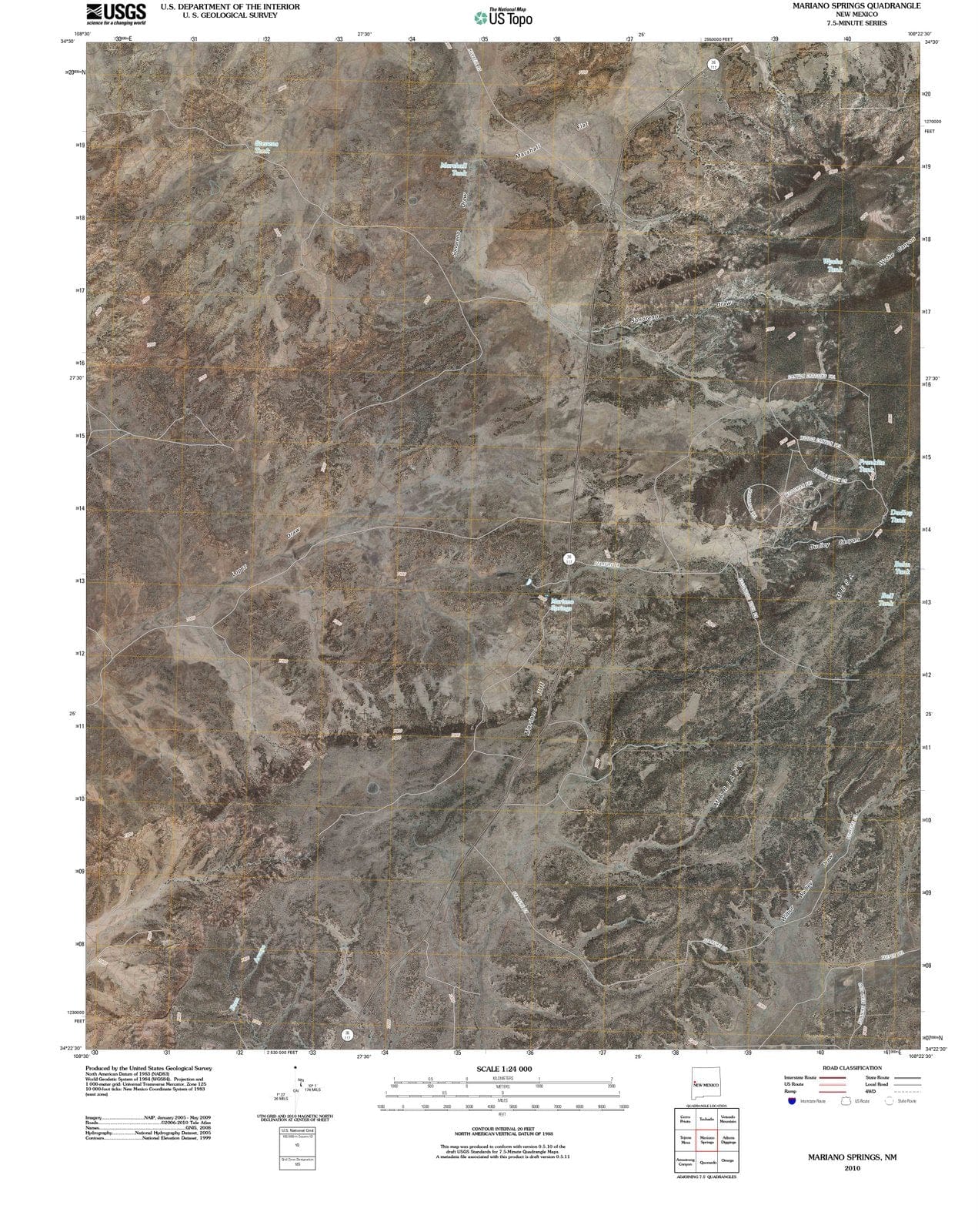 2010 Mariano Springs, NM - New Mexico - USGS Topographic Map