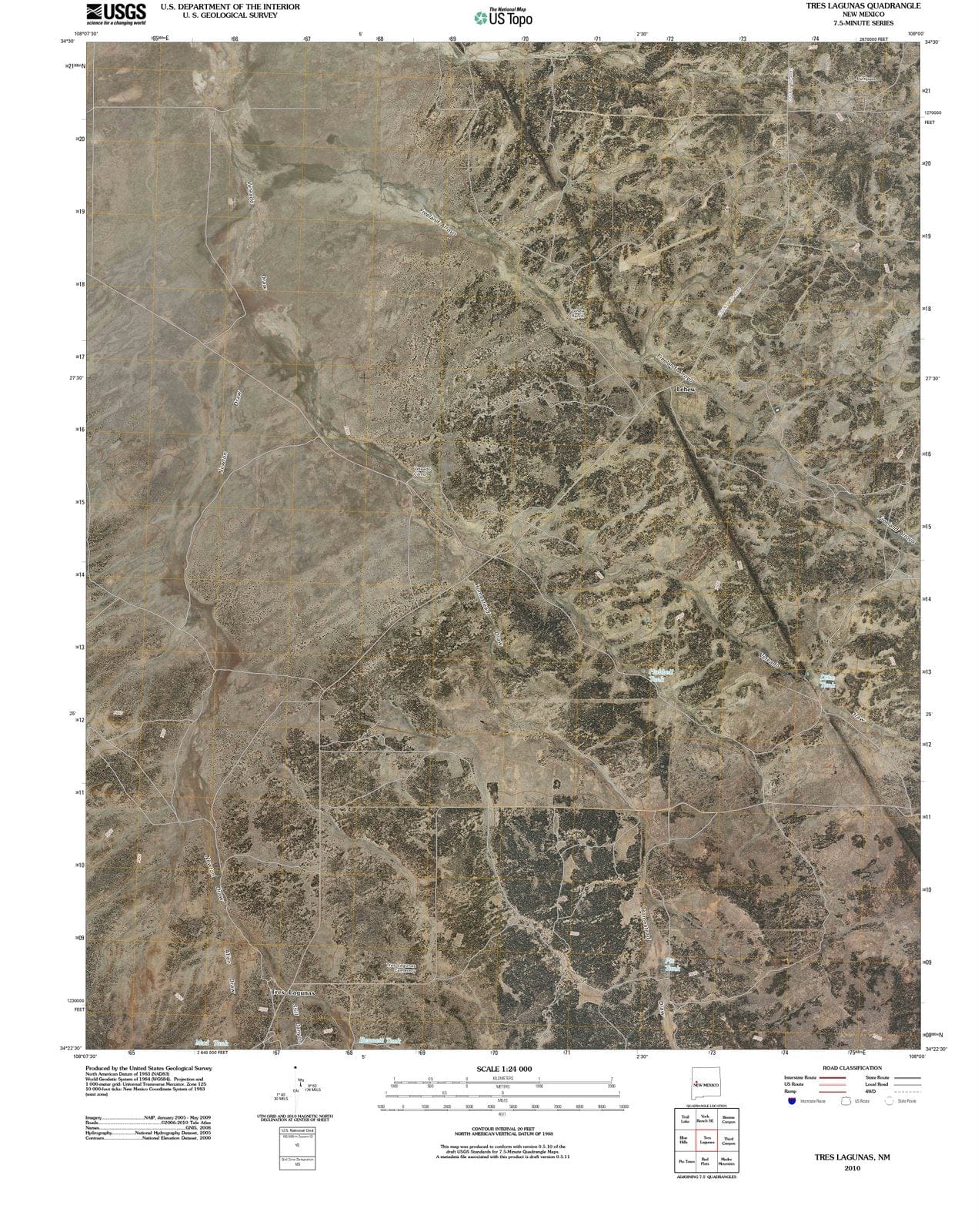 2010 Tres Lagunas, NM - New Mexico - USGS Topographic Map