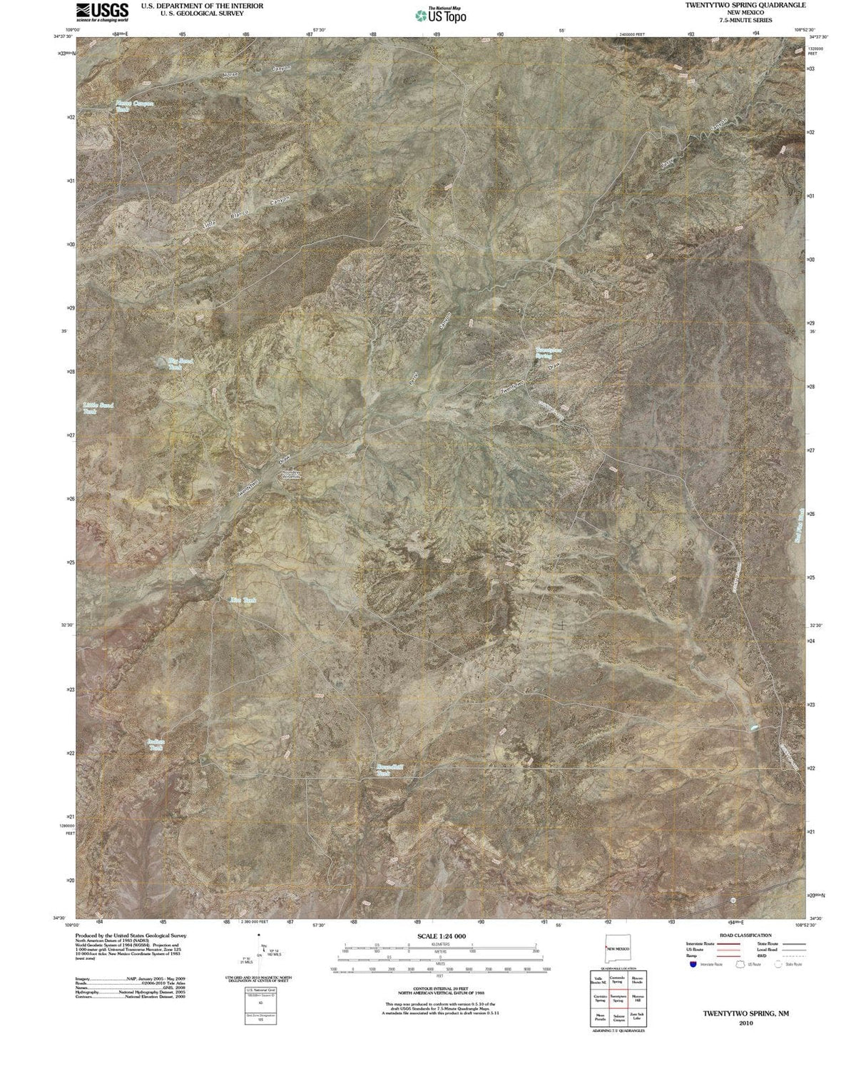 2010 Twentytwo Spring, NM - New Mexico - USGS Topographic Map