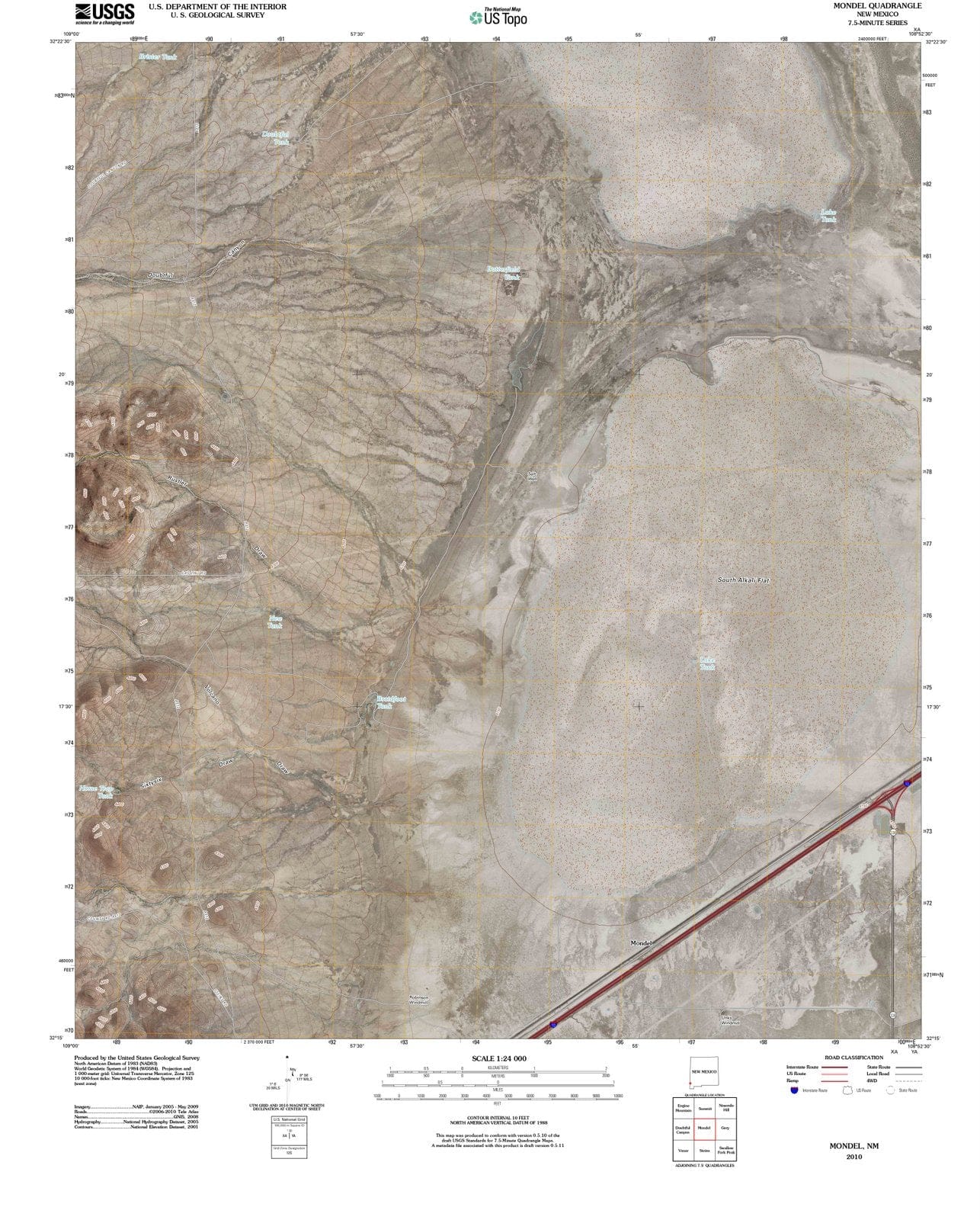 2010 Mondel, NM - New Mexico - USGS Topographic Map