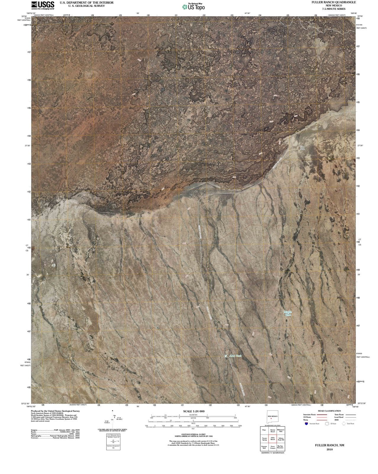 2010 Fuller Ranch, NM - New Mexico - USGS Topographic Map