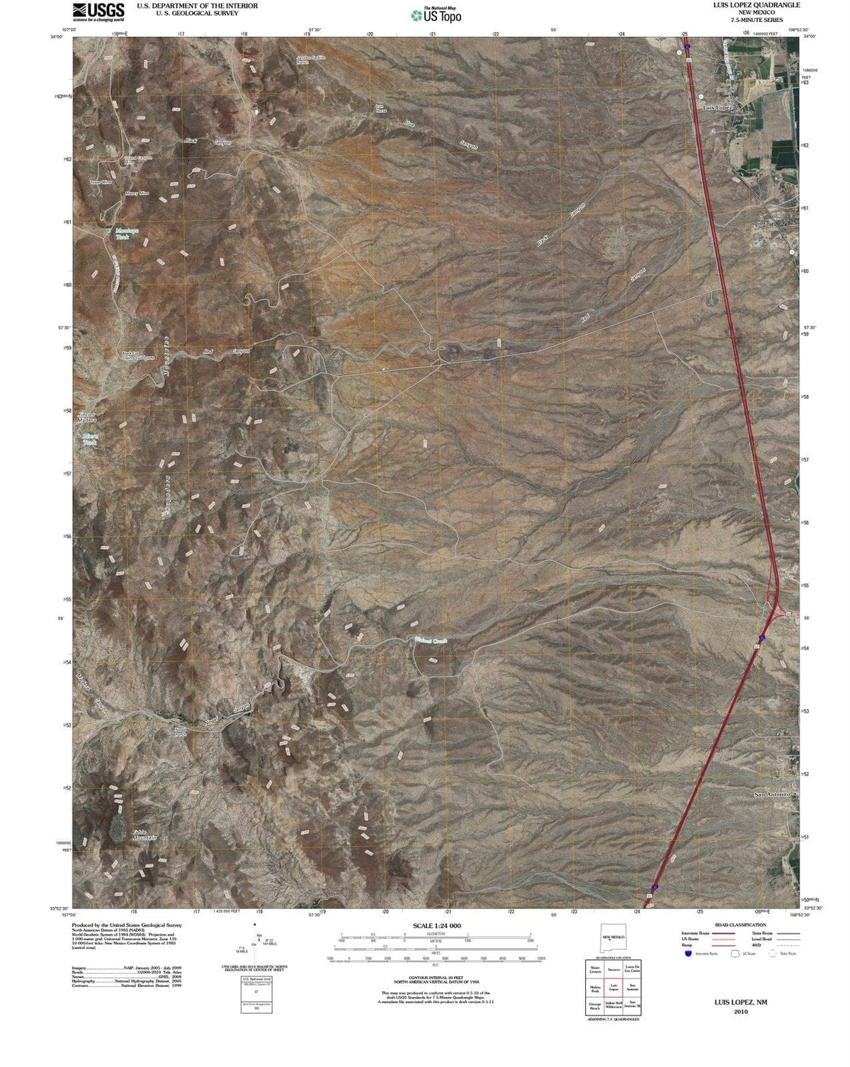2010 Luis Lopez, NM - New Mexico - USGS Topographic Map