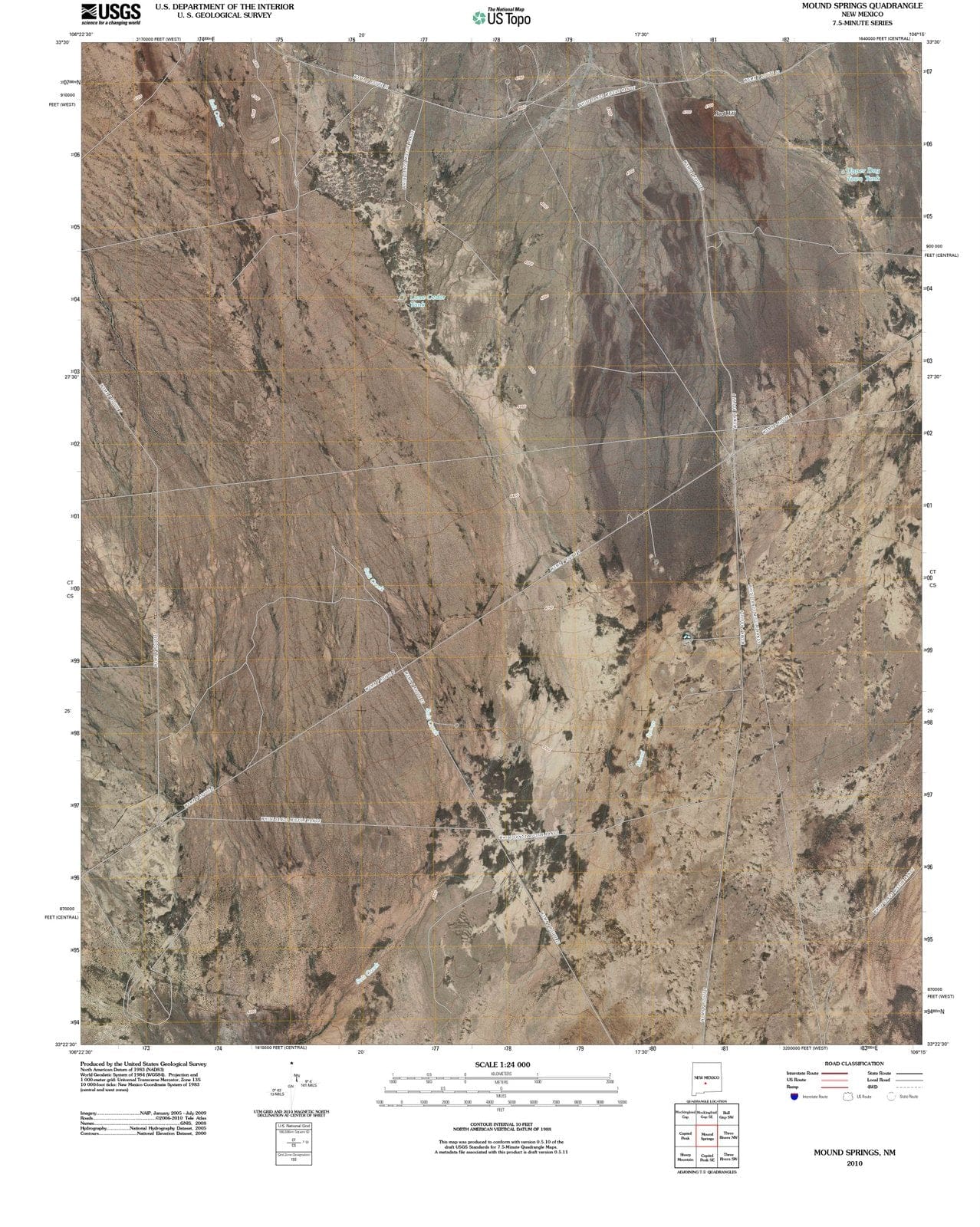 2010 Mound Springs, NM - New Mexico - USGS Topographic Map