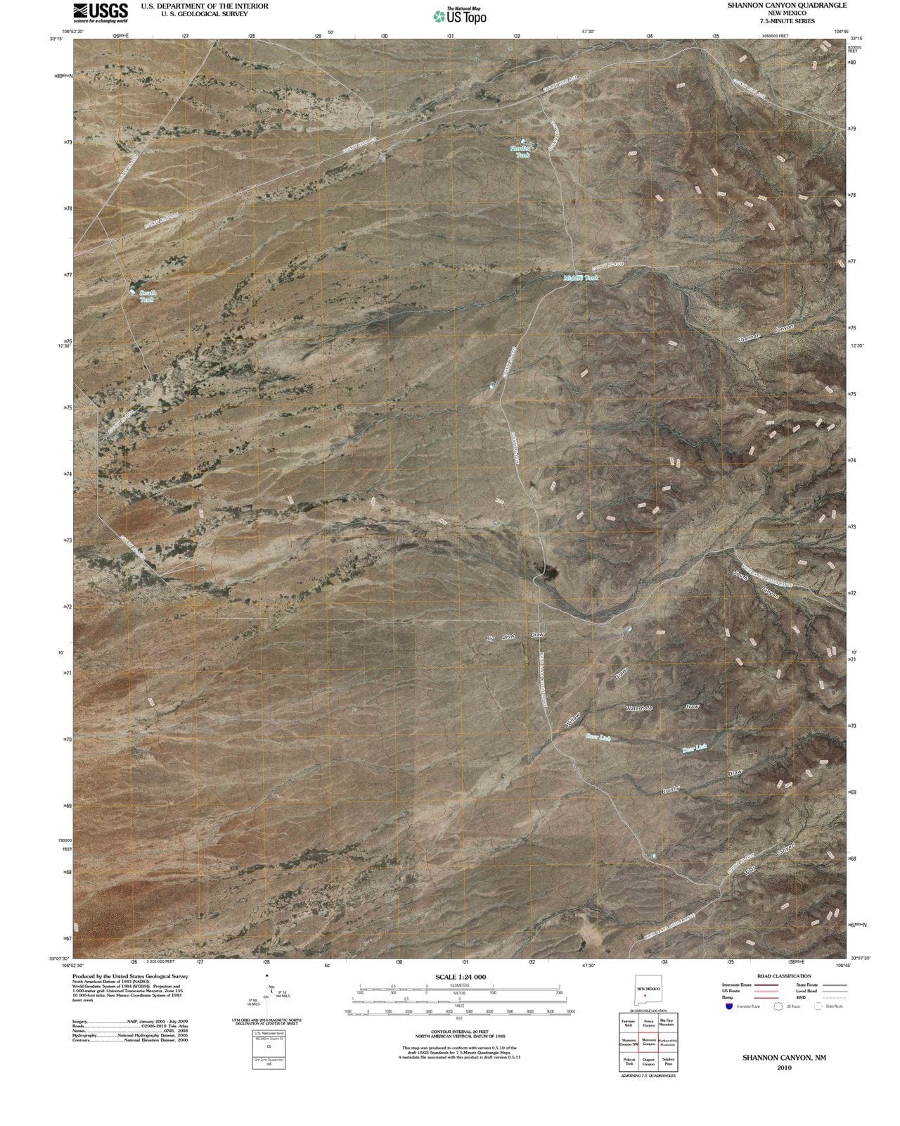 2010 Shannon Canyon, NM - New Mexico - USGS Topographic Map v2