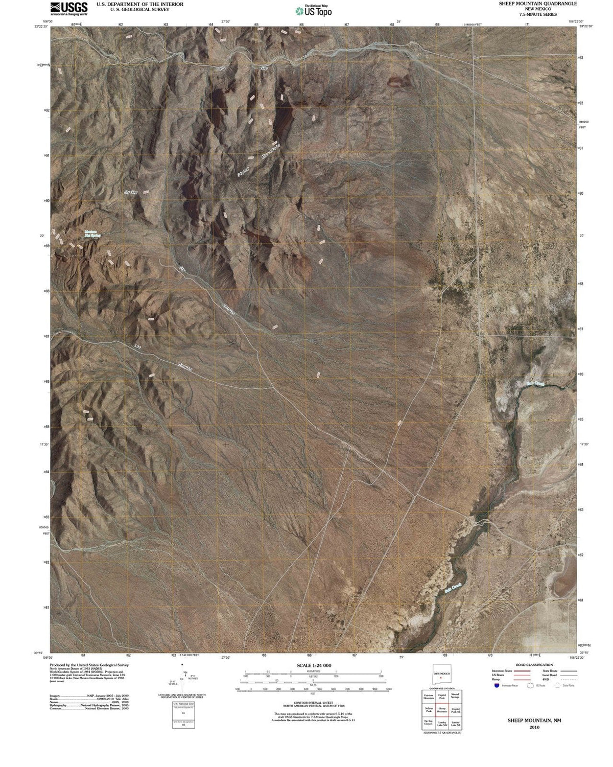 2010 Sheep Mountain, NM - New Mexico - USGS Topographic Map