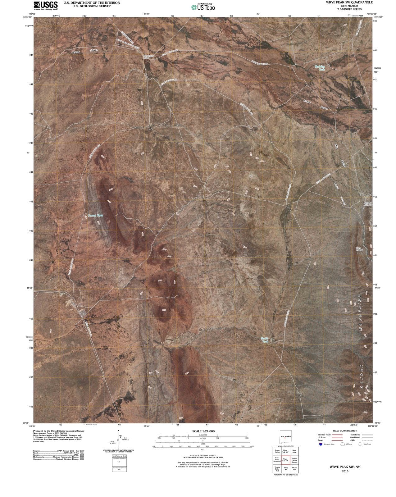 2010 Wrye Peak, NM - New Mexico - USGS Topographic Map v3