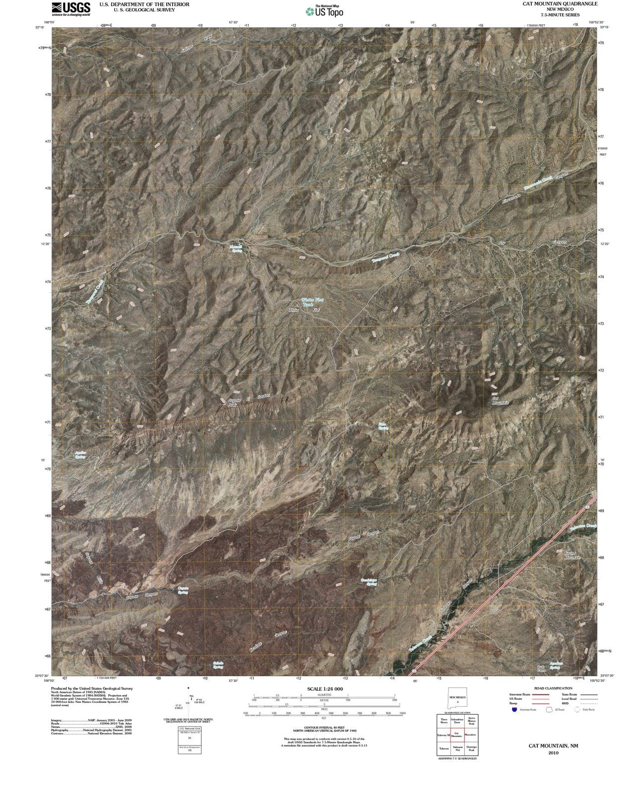 2010 Cat Mountain, NM - New Mexico - USGS Topographic Map