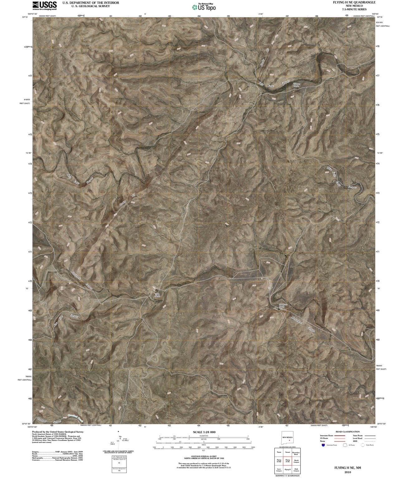 2010 Flying H, NM - New Mexico - USGS Topographic Map v2