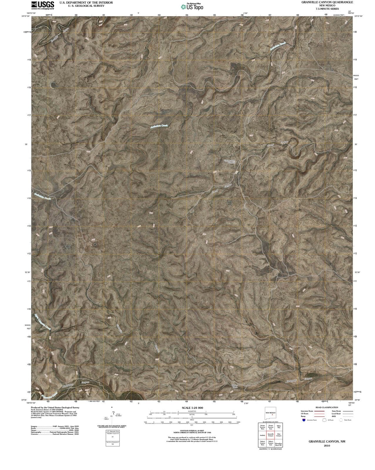 2010 Granville Canyon, NM - New Mexico - USGS Topographic Map