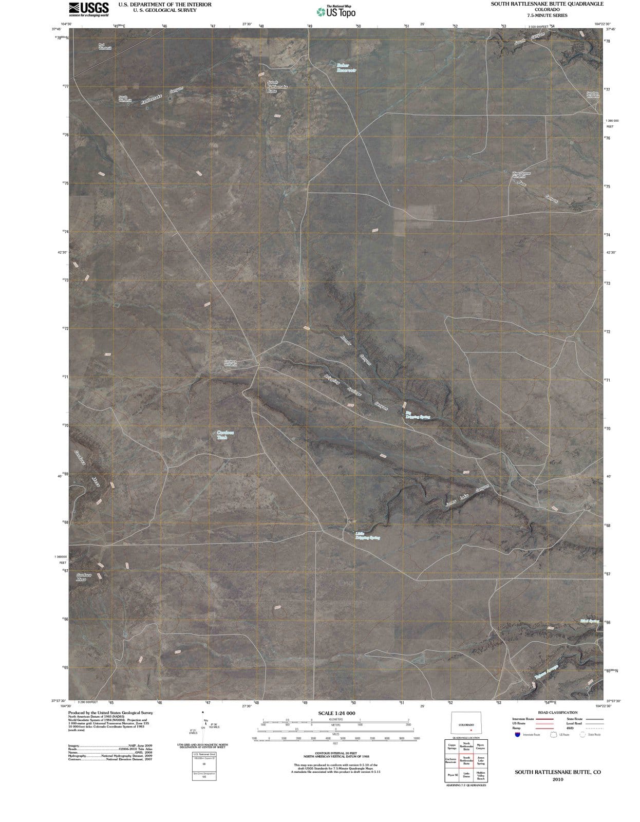 2010 South Rattlesnake Butte, CO - Colorado - USGS Topographic Map
