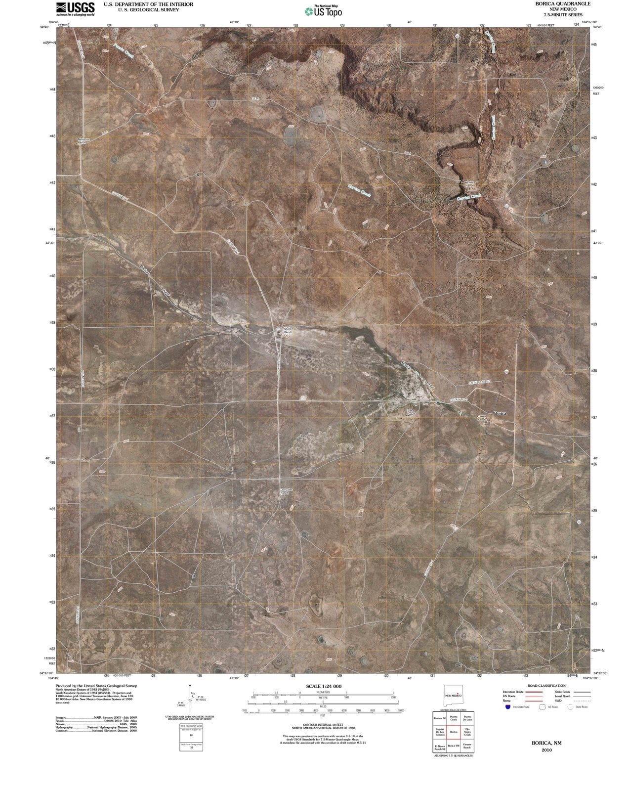 2010 Borica, NM - New Mexico - USGS Topographic Map