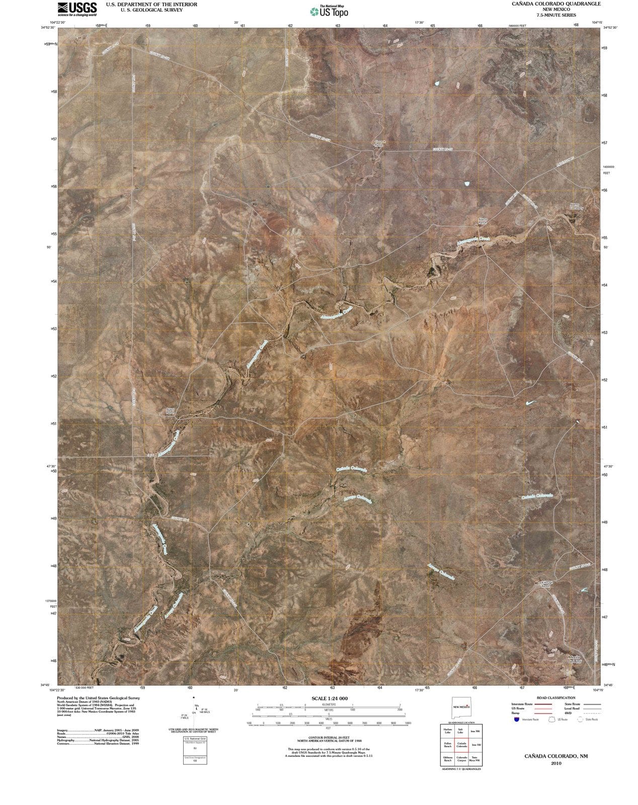 2010 Canada Colorado, NM - New Mexico - USGS Topographic Map
