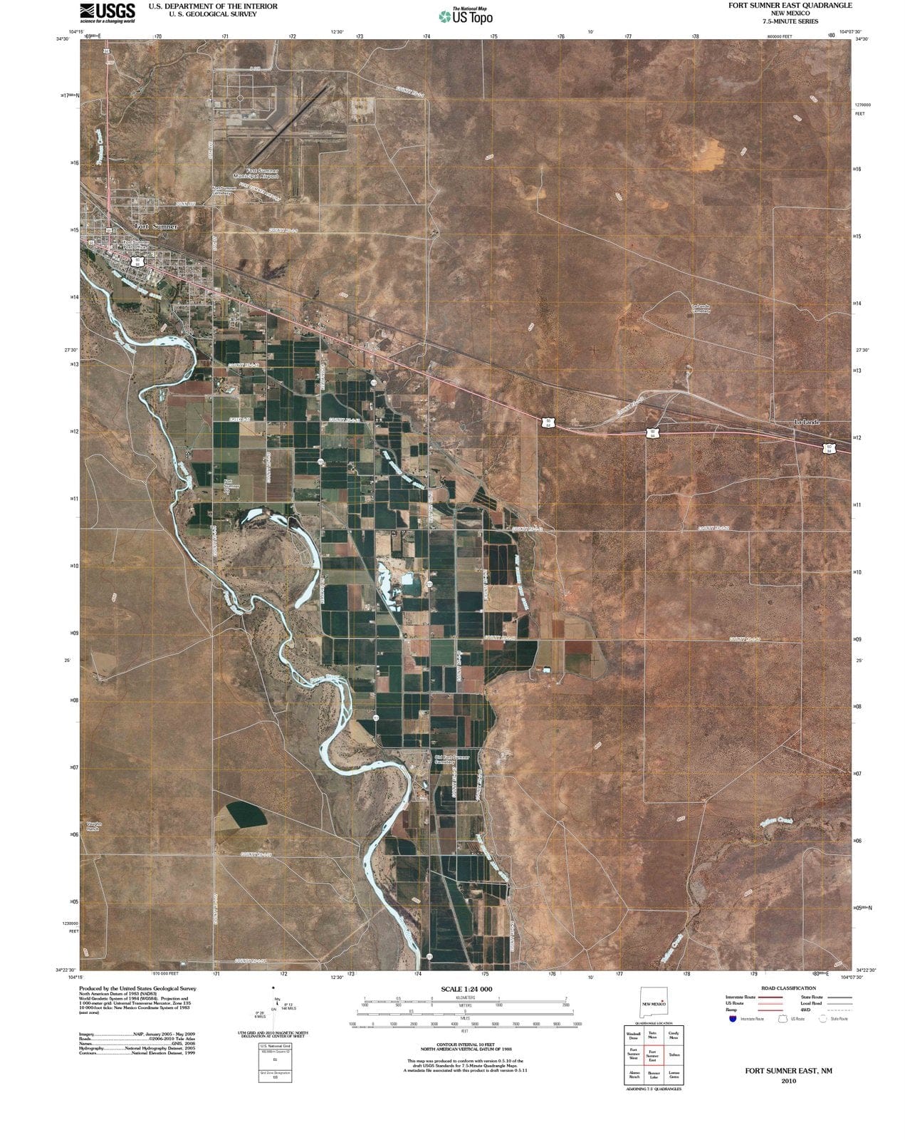 2010 Fort Sumner East, NM - New Mexico - USGS Topographic Map