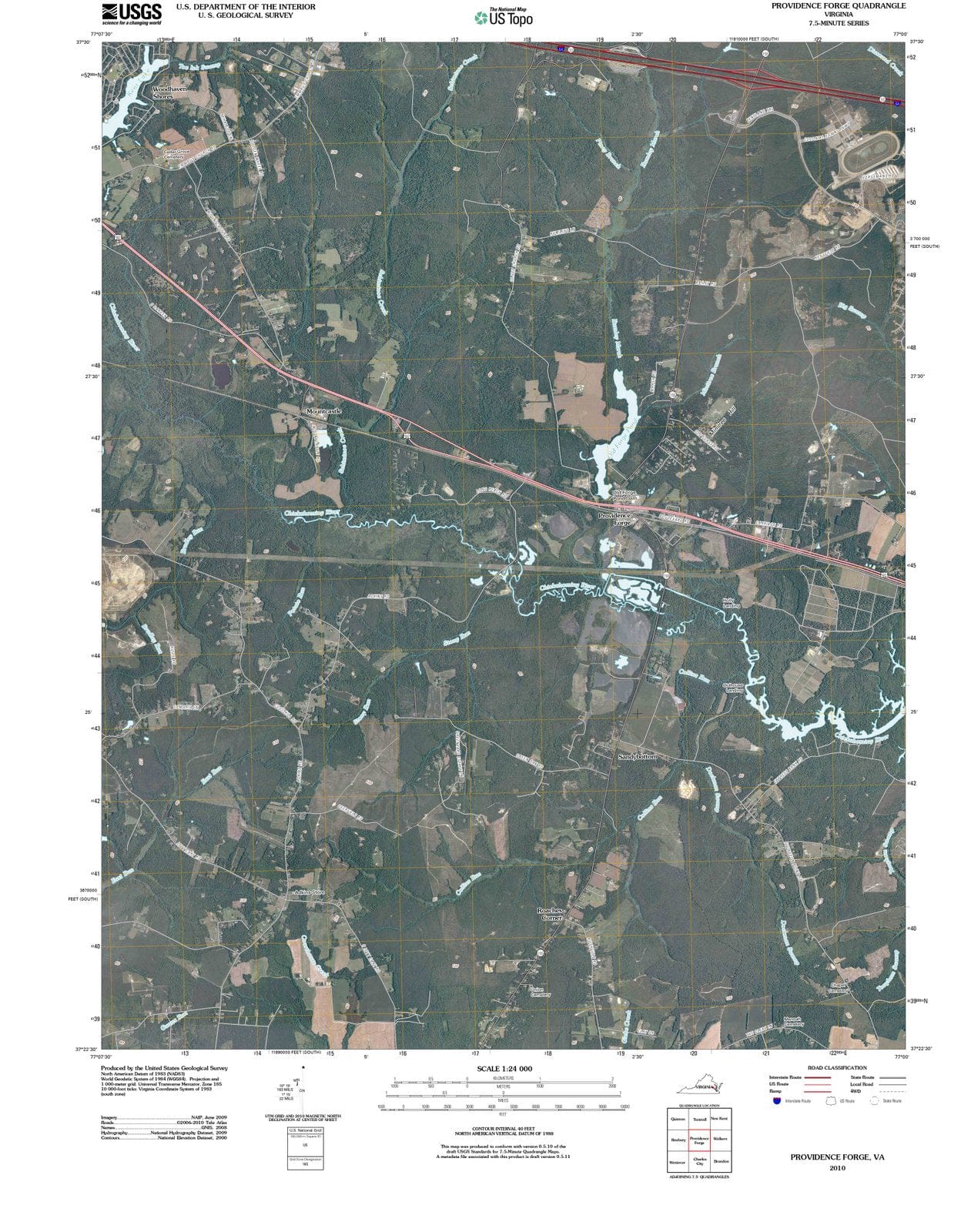 2010 Providence Forge, VA - Virginia - USGS Topographic Map
