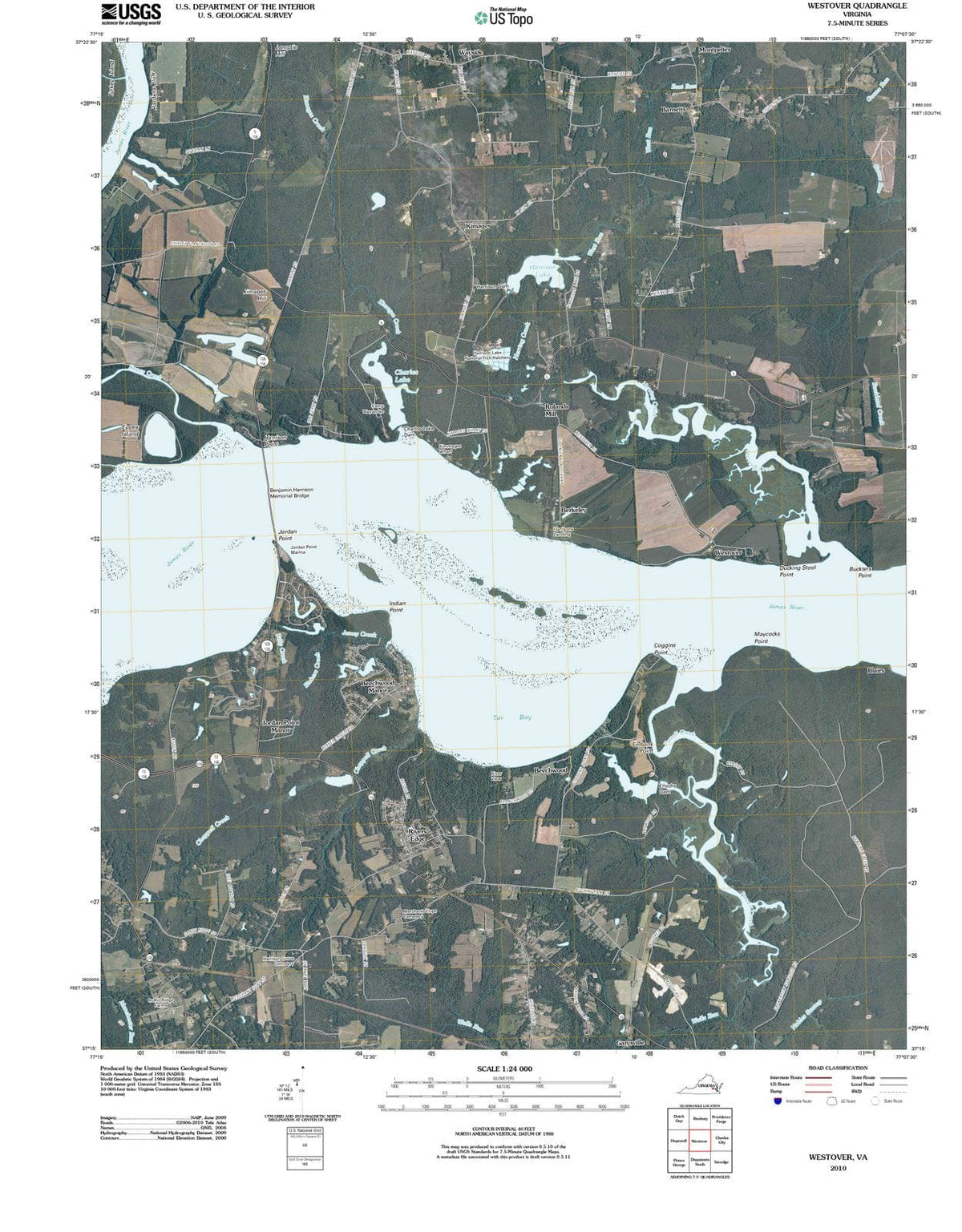 2010 Westover, VA - Virginia - USGS Topographic Map