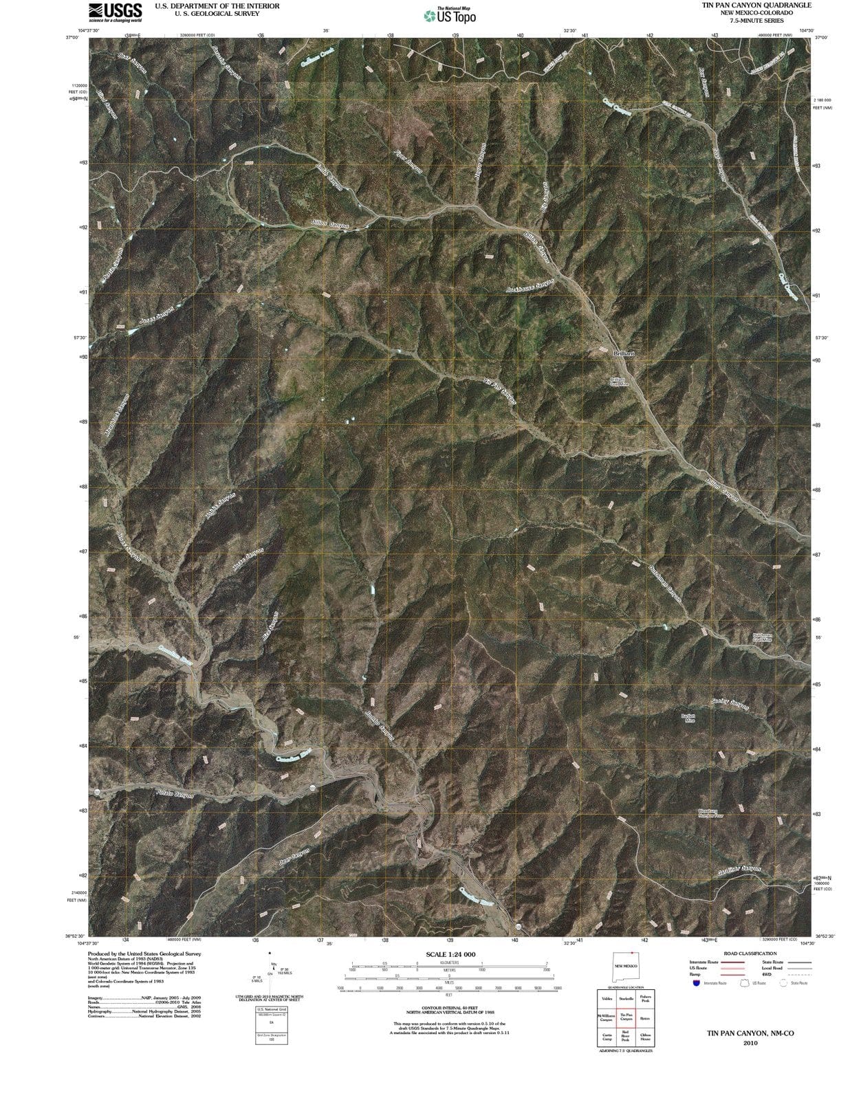 2010 Tin Pan Canyon, NM - New Mexico - USGS Topographic Map