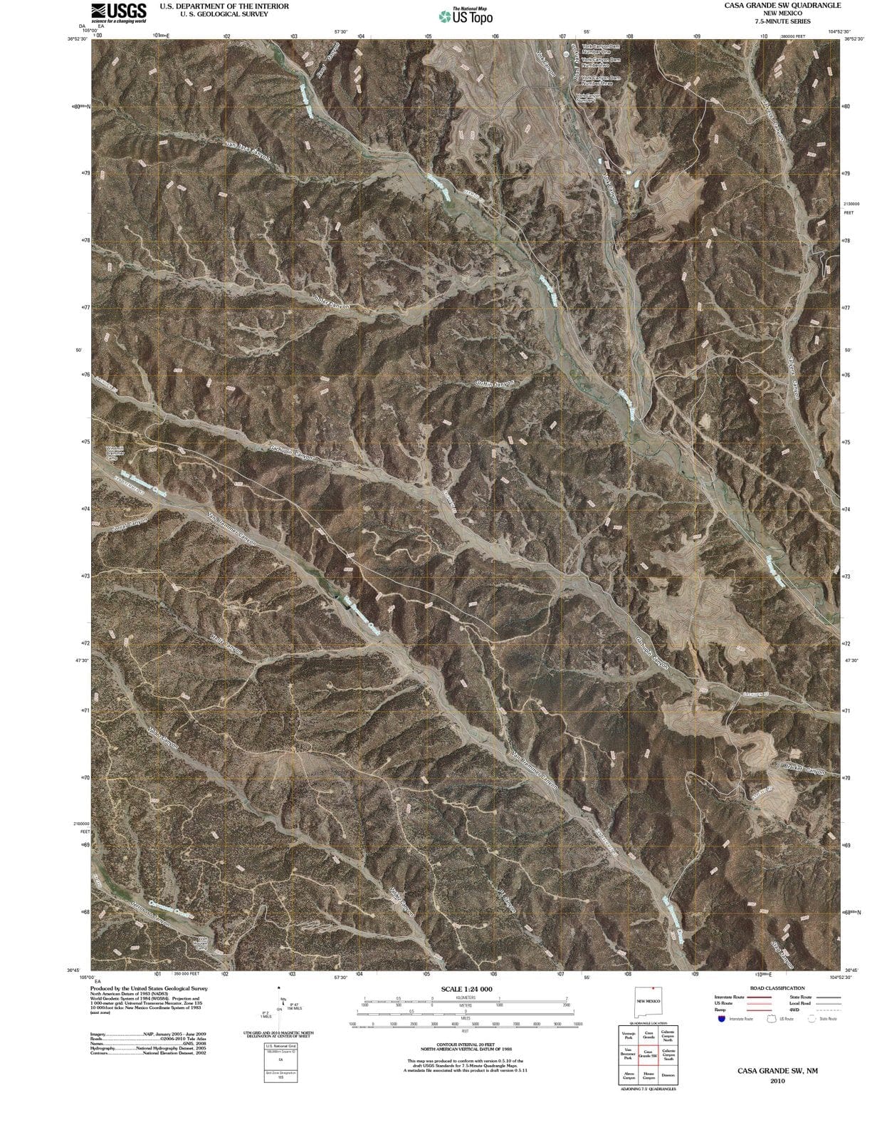 2010 Casa Grande, NM - New Mexico - USGS Topographic Map v2