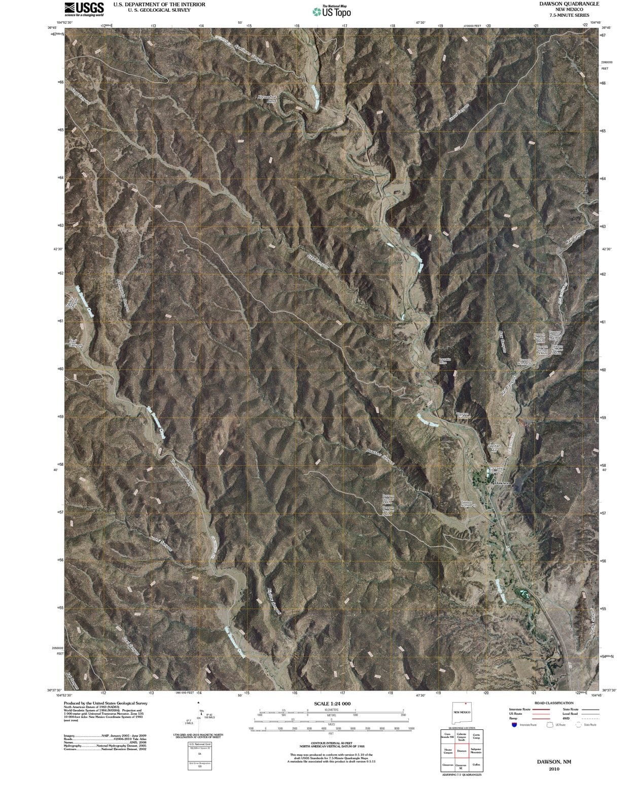 2010 Dawson, NM - New Mexico - USGS Topographic Map