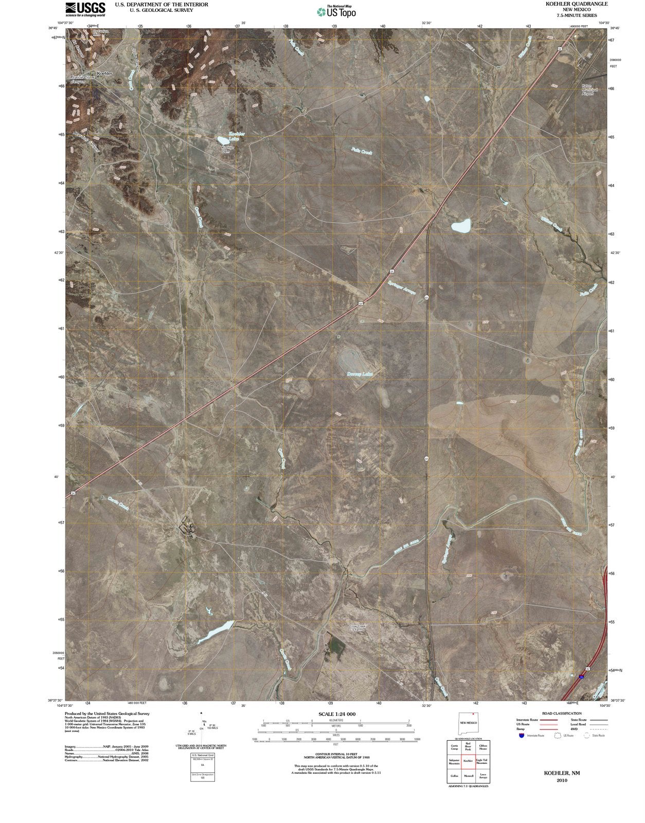 2010 Koehler, NM - New Mexico - USGS Topographic Map