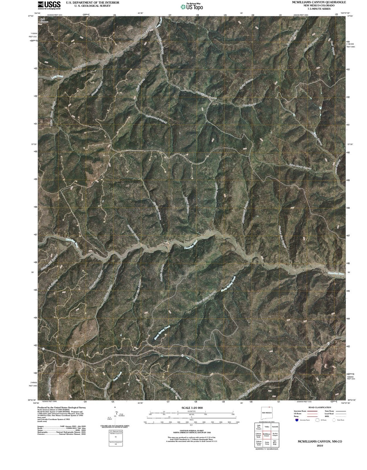 2010 McWilliams Canyon, NM - New Mexico - USGS Topographic Map