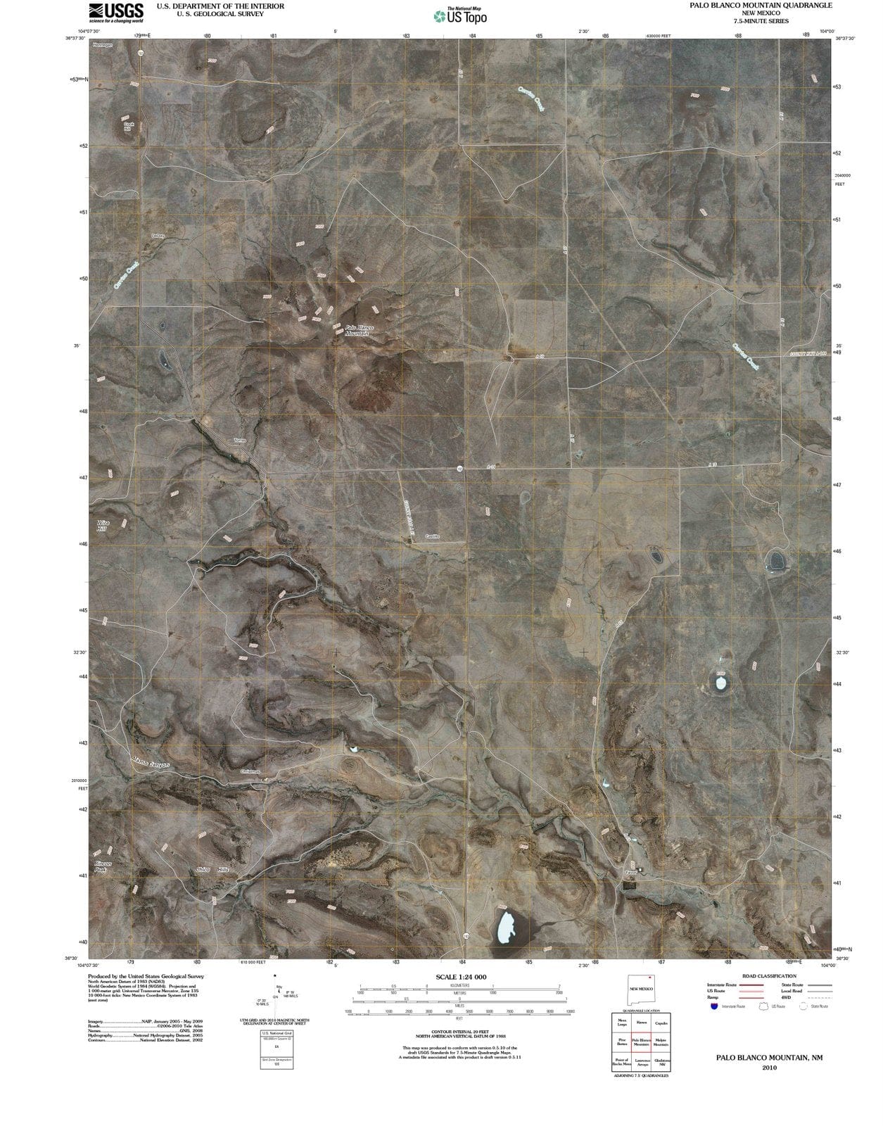 2010 Palo Blanco Mountain, NM - New Mexico - USGS Topographic Map