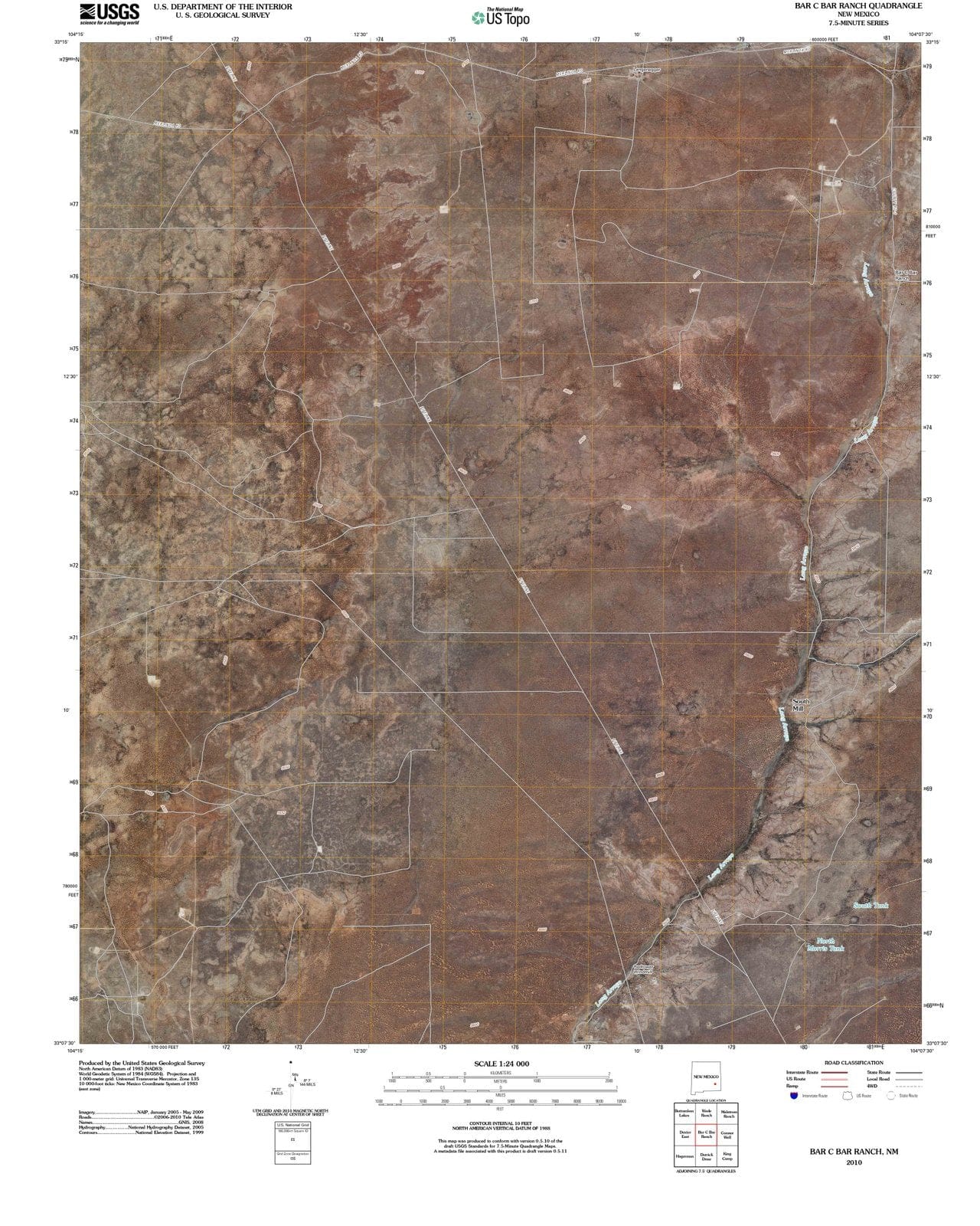 2010 Bar C Bar Ranch, NM - New Mexico - USGS Topographic Map