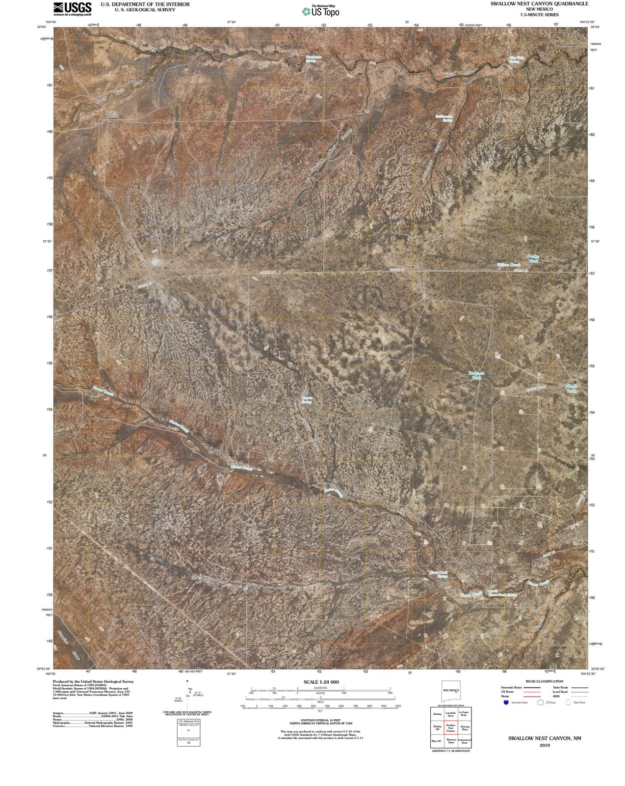 2010 Swallowst Canyon, NM - New Mexico - USGS Topographic Map