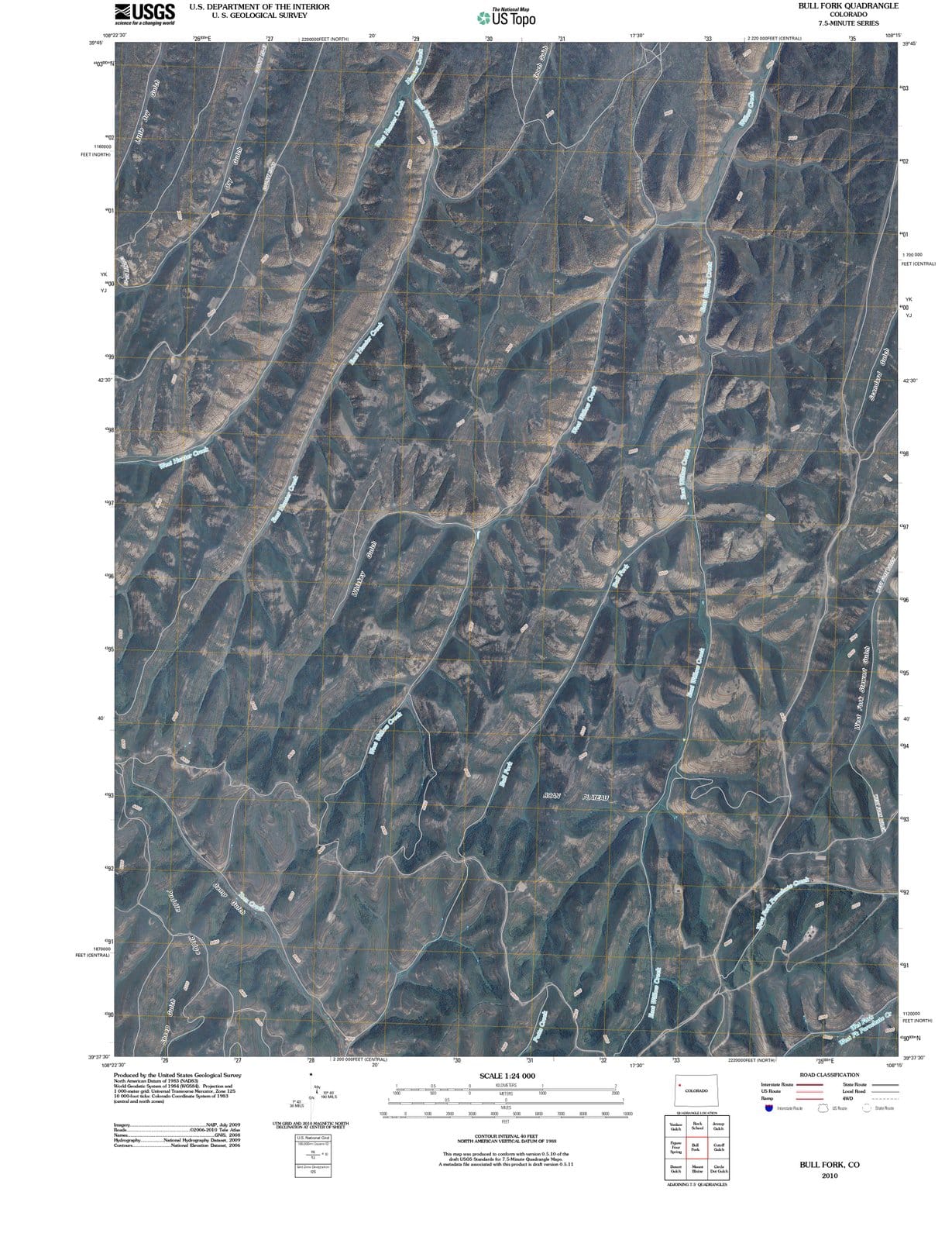2010 Bull Fork, CO - Colorado - USGS Topographic Map