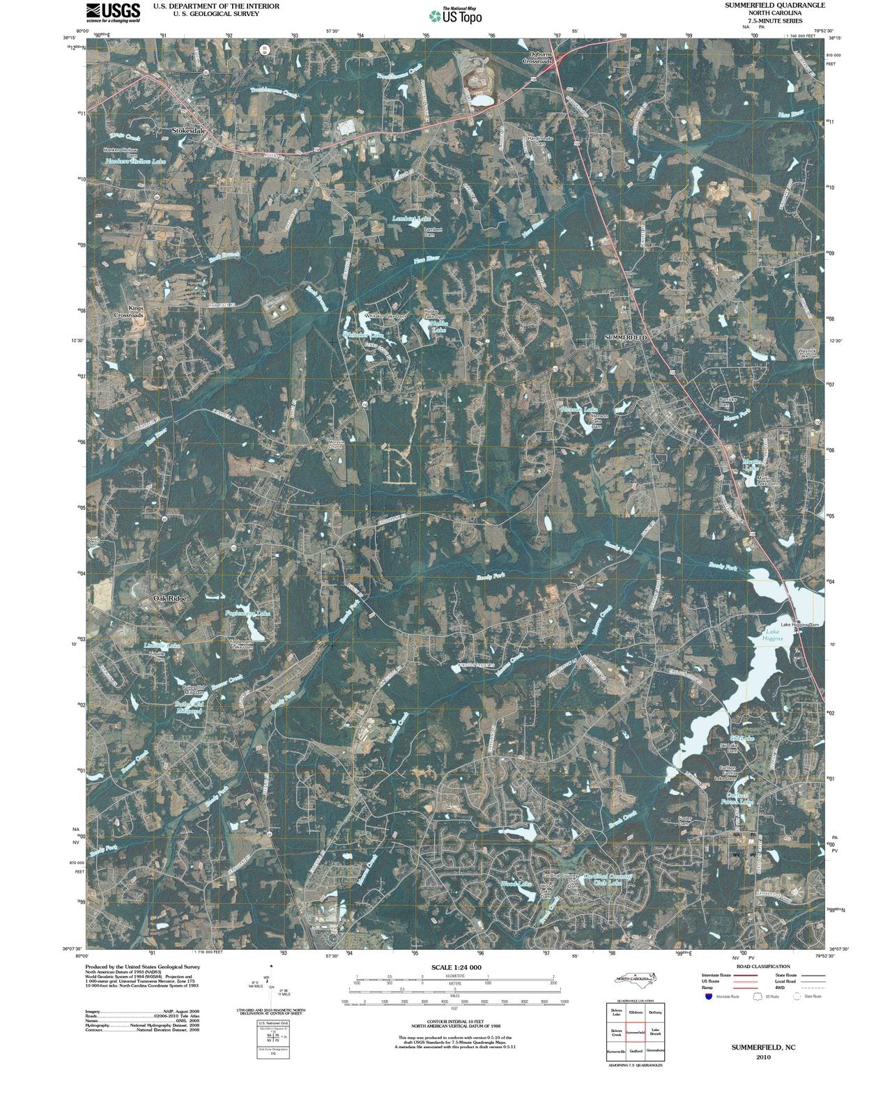 2010 Summerfield, NC - North Carolina - USGS Topographic Map