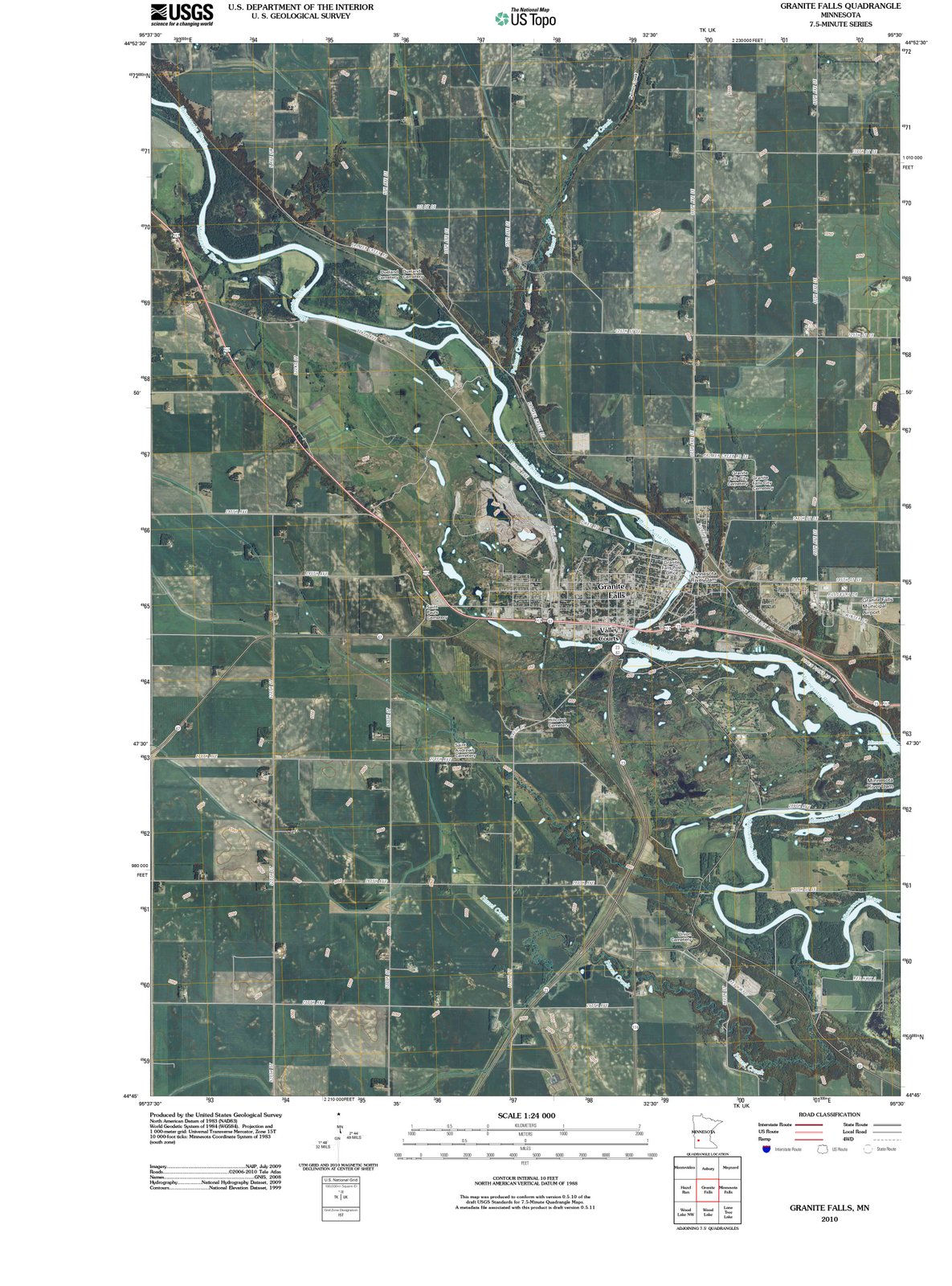 2010 Granite Falls, MN - Minnesota - USGS Topographic Map