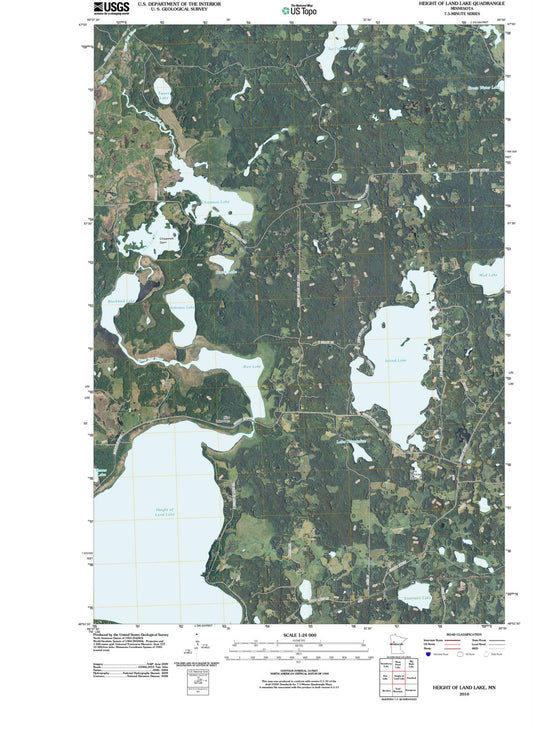 2010 Height of Land Lake, MN - Minnesota - USGS Topographic Map