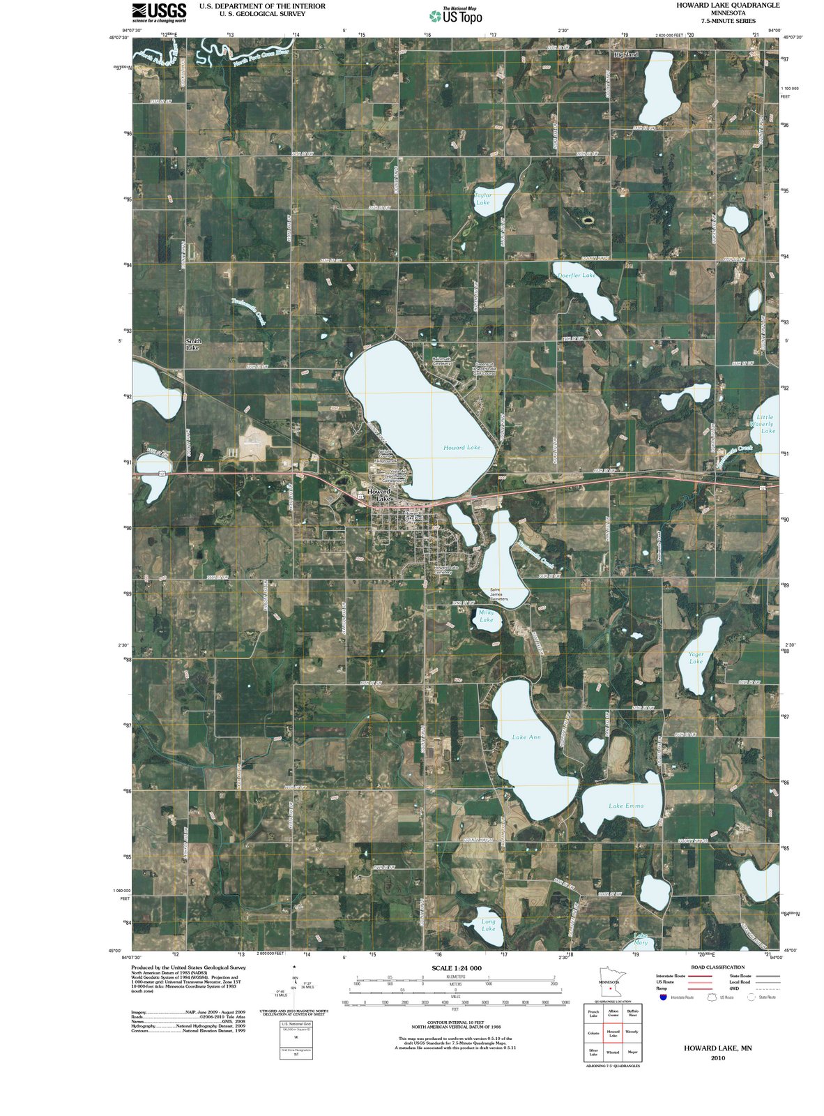 2010 Howard Lake, MN - Minnesota - USGS Topographic Map