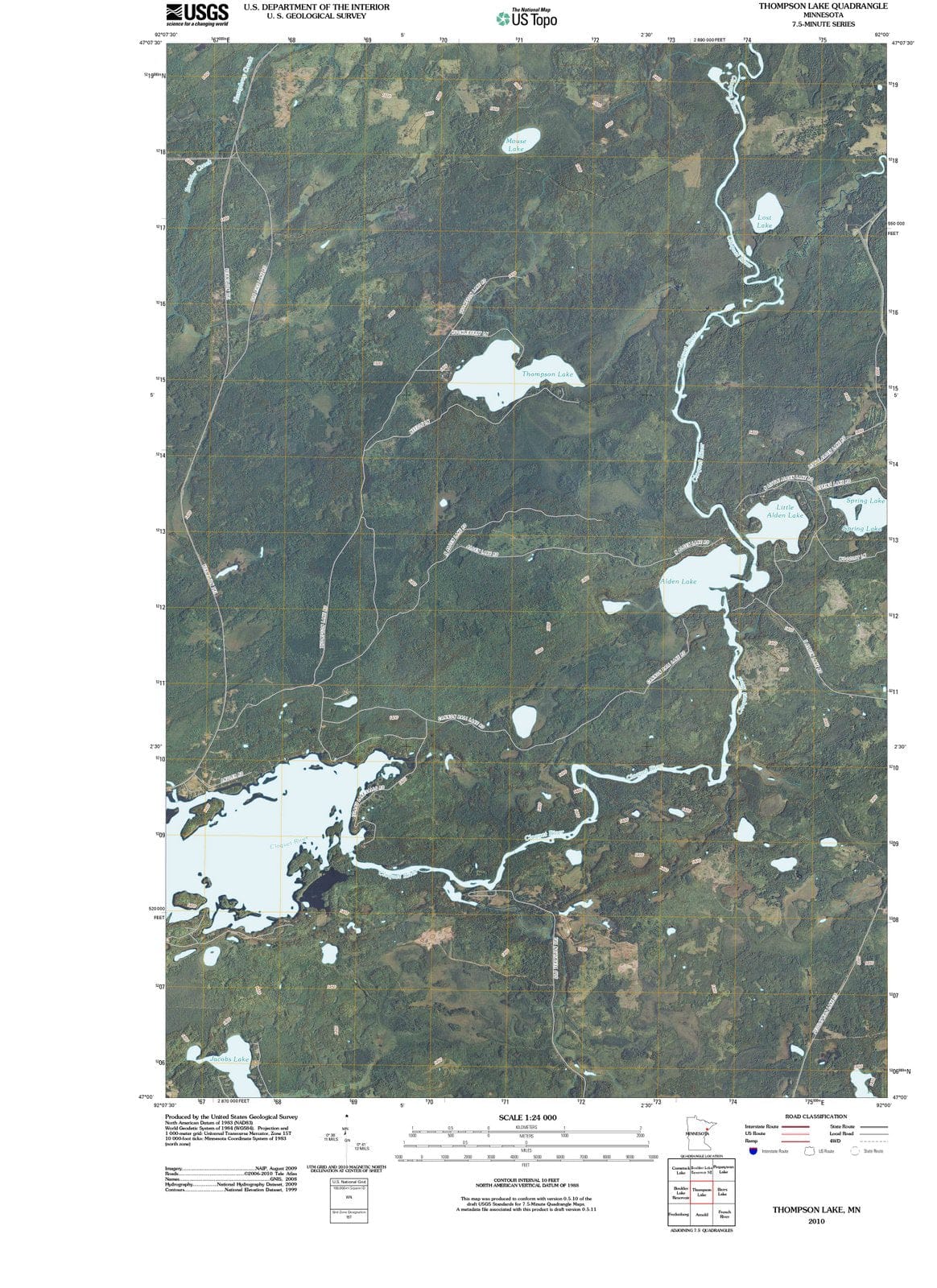 2010 Thompson Lake, MN - Minnesota - USGS Topographic Map