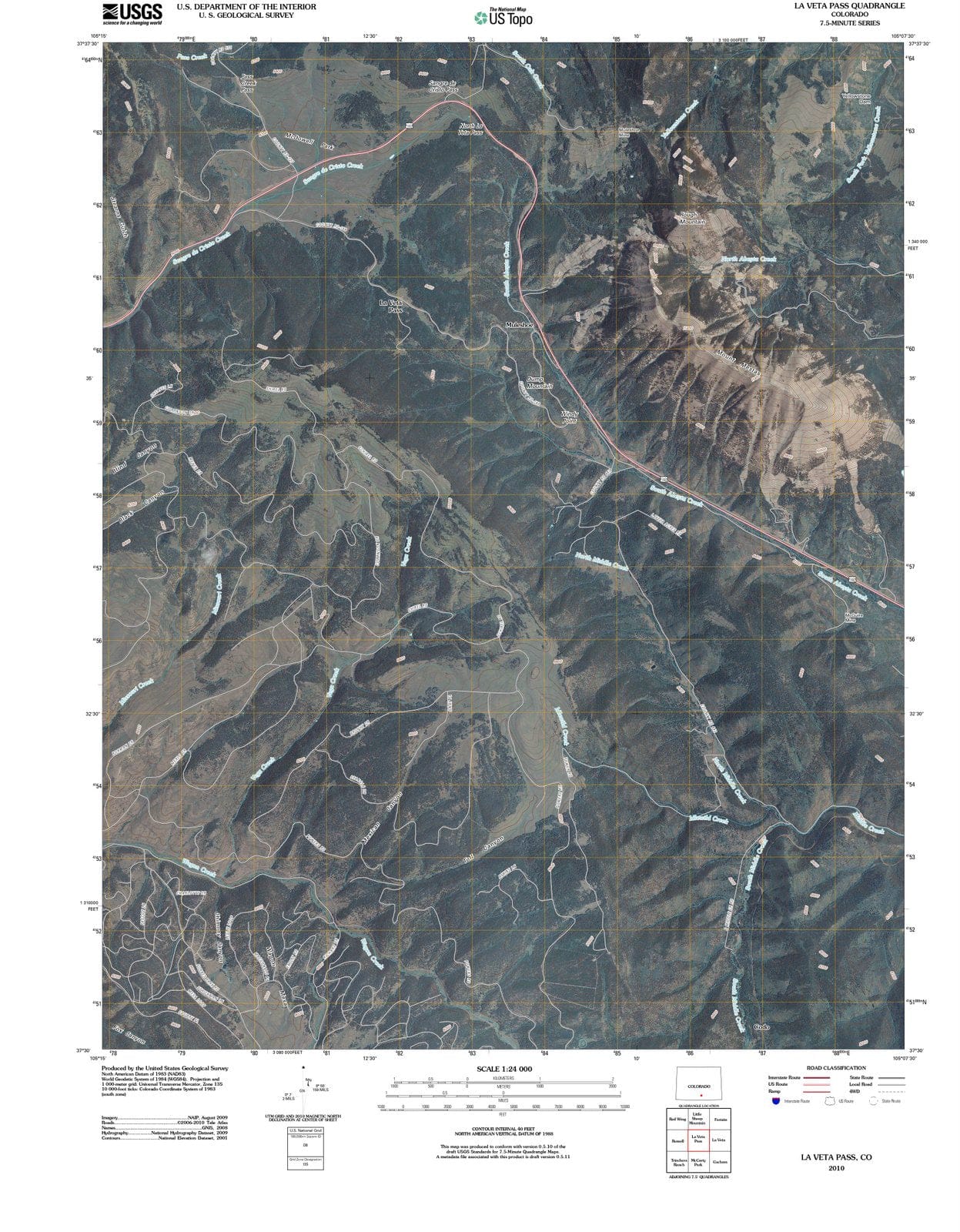 2010 La Veta Pass, CO - Colorado - USGS Topographic Map