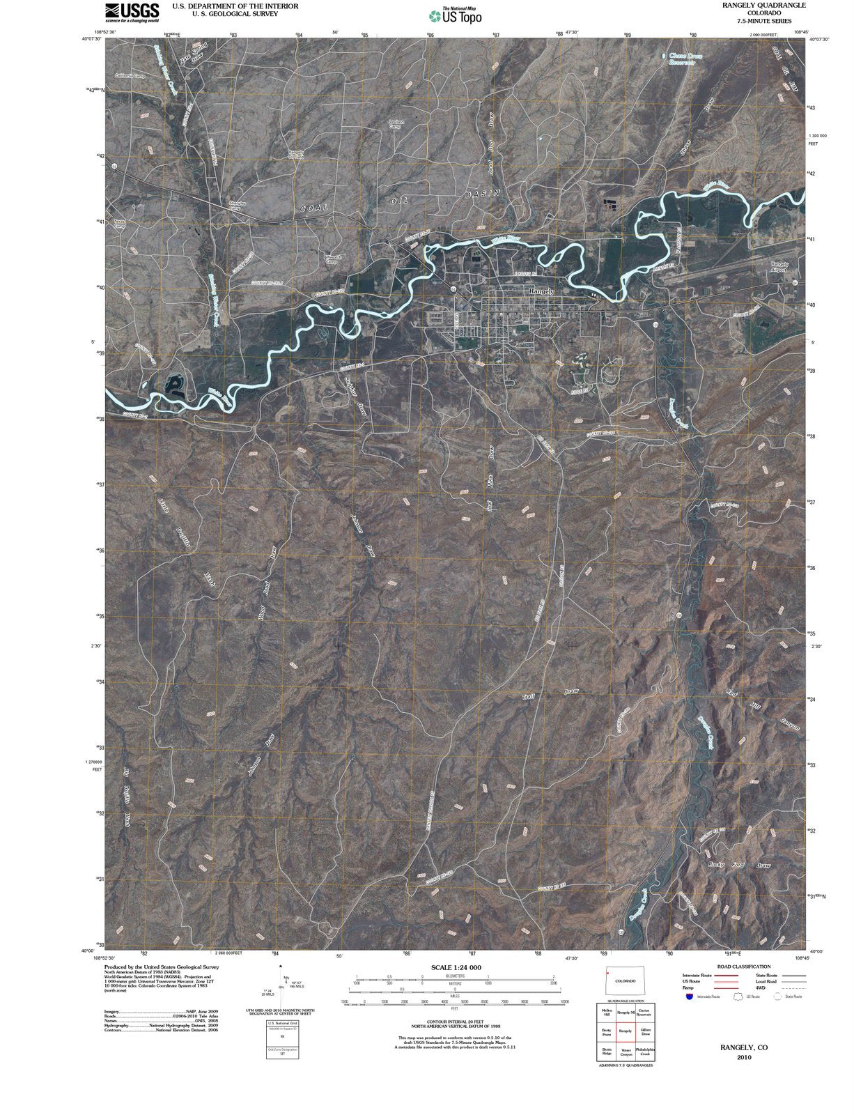 2010 Rangely, CO - Colorado - USGS Topographic Map v2