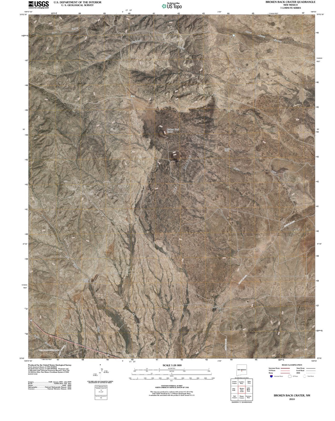 2010 Broken Back Crater, NM - New Mexico - USGS Topographic Map