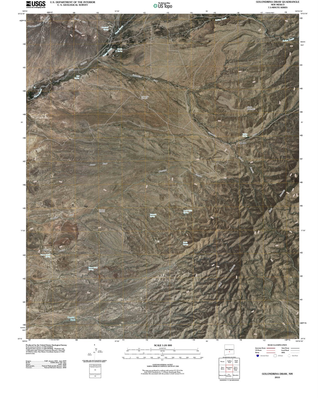 2010 Golondrinaraw, NM - New Mexico - USGS Topographic Map