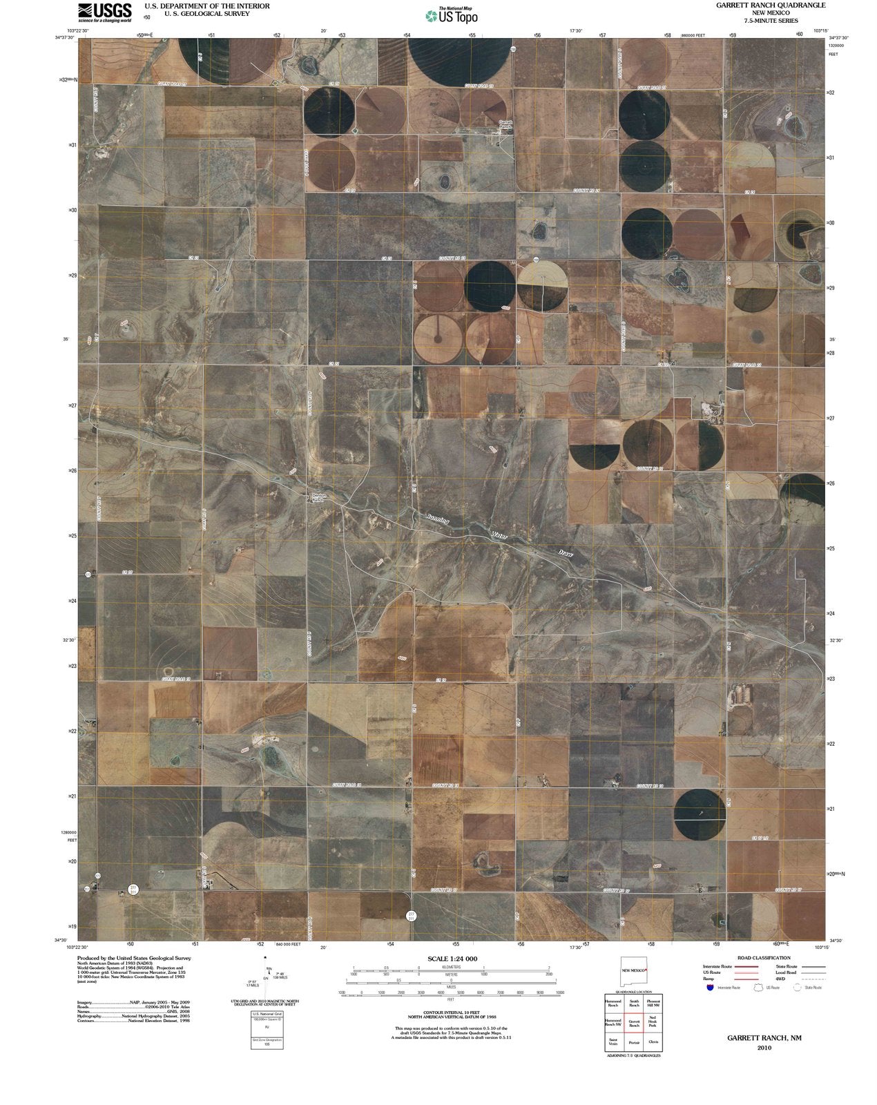 2010 Garrett Ranch, NM - New Mexico - USGS Topographic Map