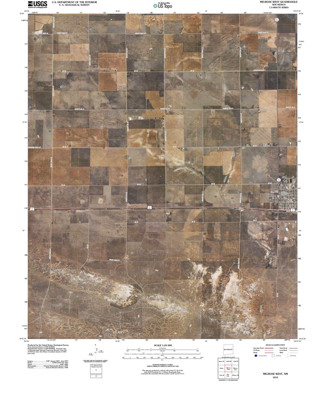 2010 Melrose West, NM - New Mexico - USGS Topographic Map