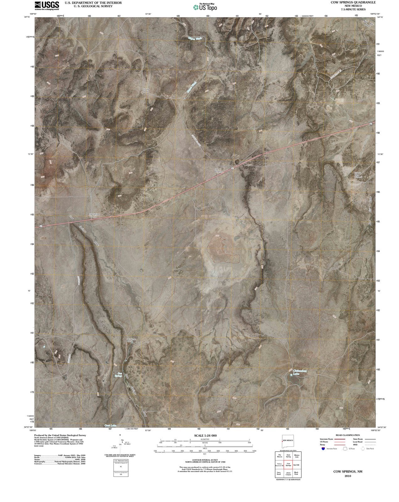 2010 Cow Springs, NM - New Mexico - USGS Topographic Map
