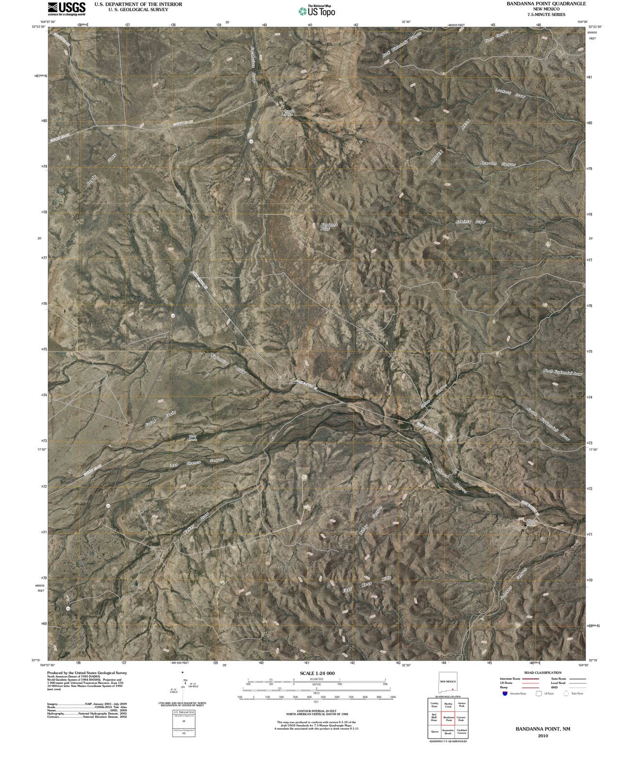 2010 Bandanna Point, NM - New Mexico - USGS Topographic Map