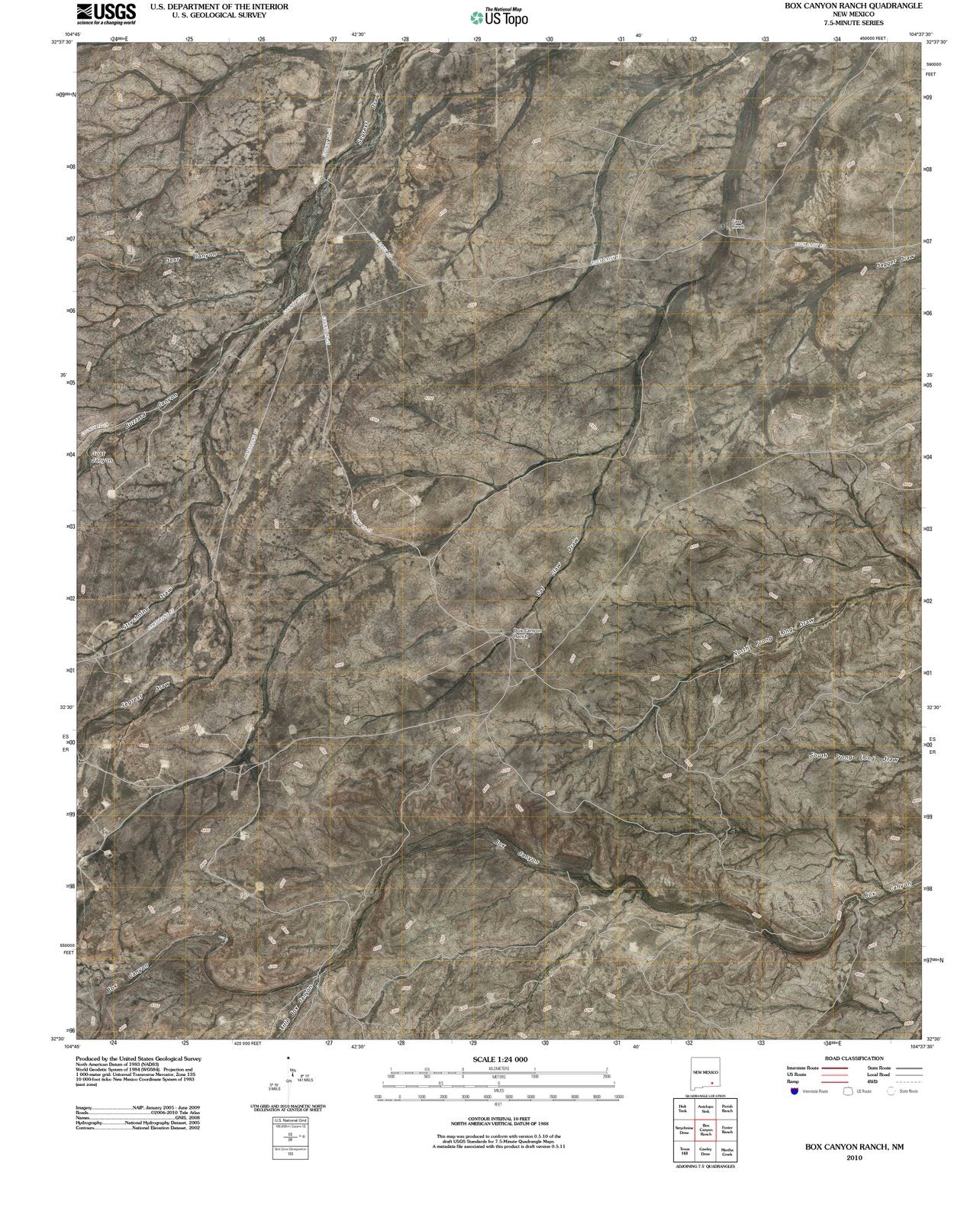 2010 Box Canyon Ranch, NM - New Mexico - USGS Topographic Map