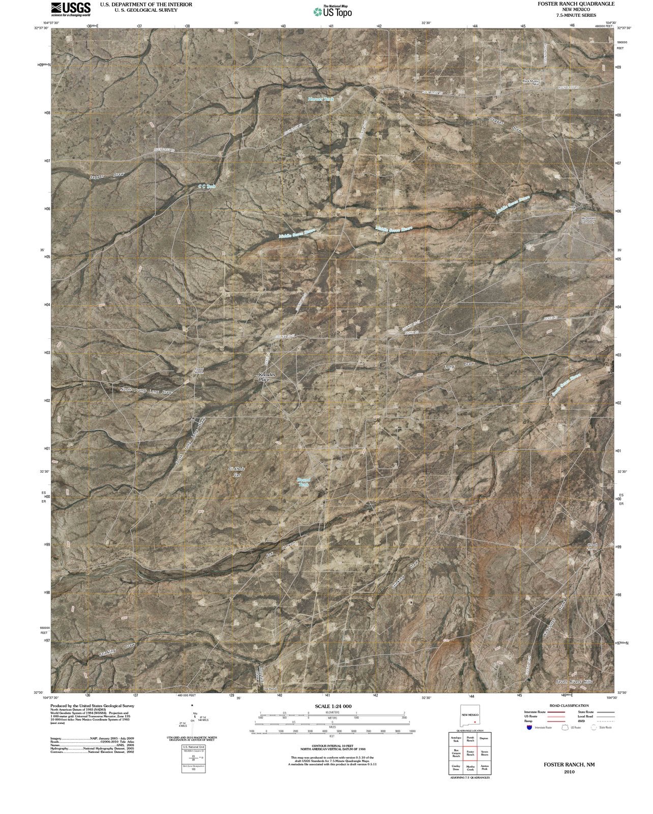 2010 Foster Ranch, NM - New Mexico - USGS Topographic Map