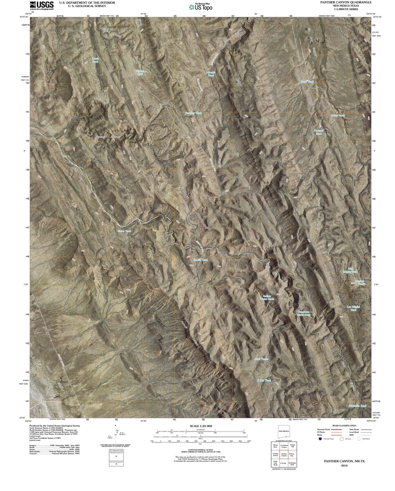 2010 Panther Canyon, NM - New Mexico - USGS Topographic Map