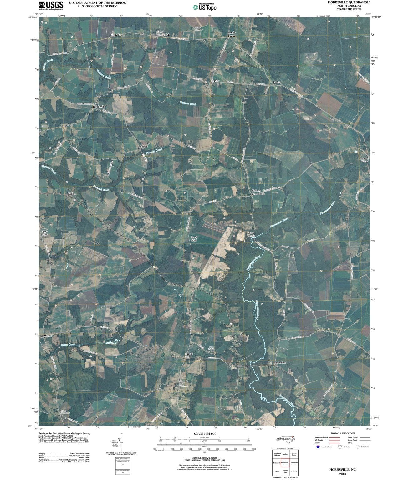 2010 Hobbsville, NC - North Carolina - USGS Topographic Map